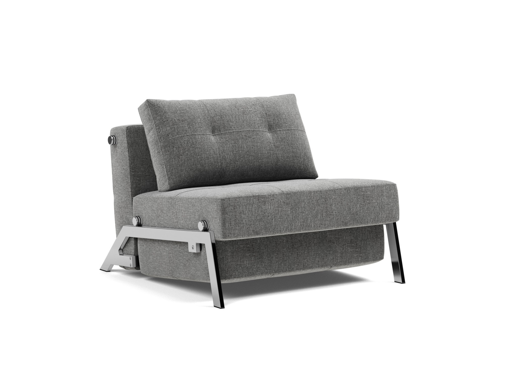 Schlafsessel Cubed 90 Strukturierter Stoff Twist 563-Charcoal Beine Chrom