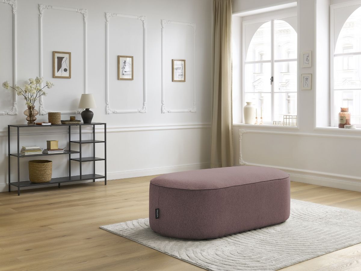 Bobochic Rousseau Pouf Melange-Stoff Rosa