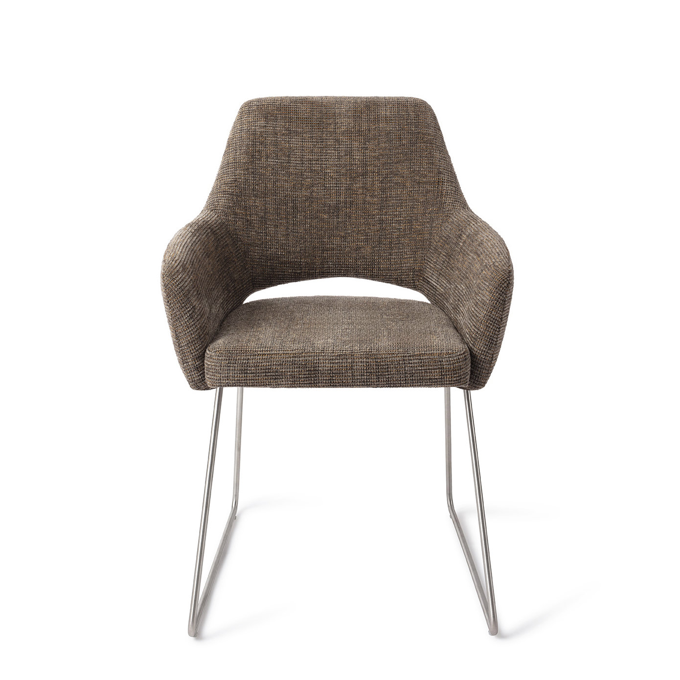 Jesper Home Esszimmerstuhl Yanai Checked Chestnut Slide Stahl