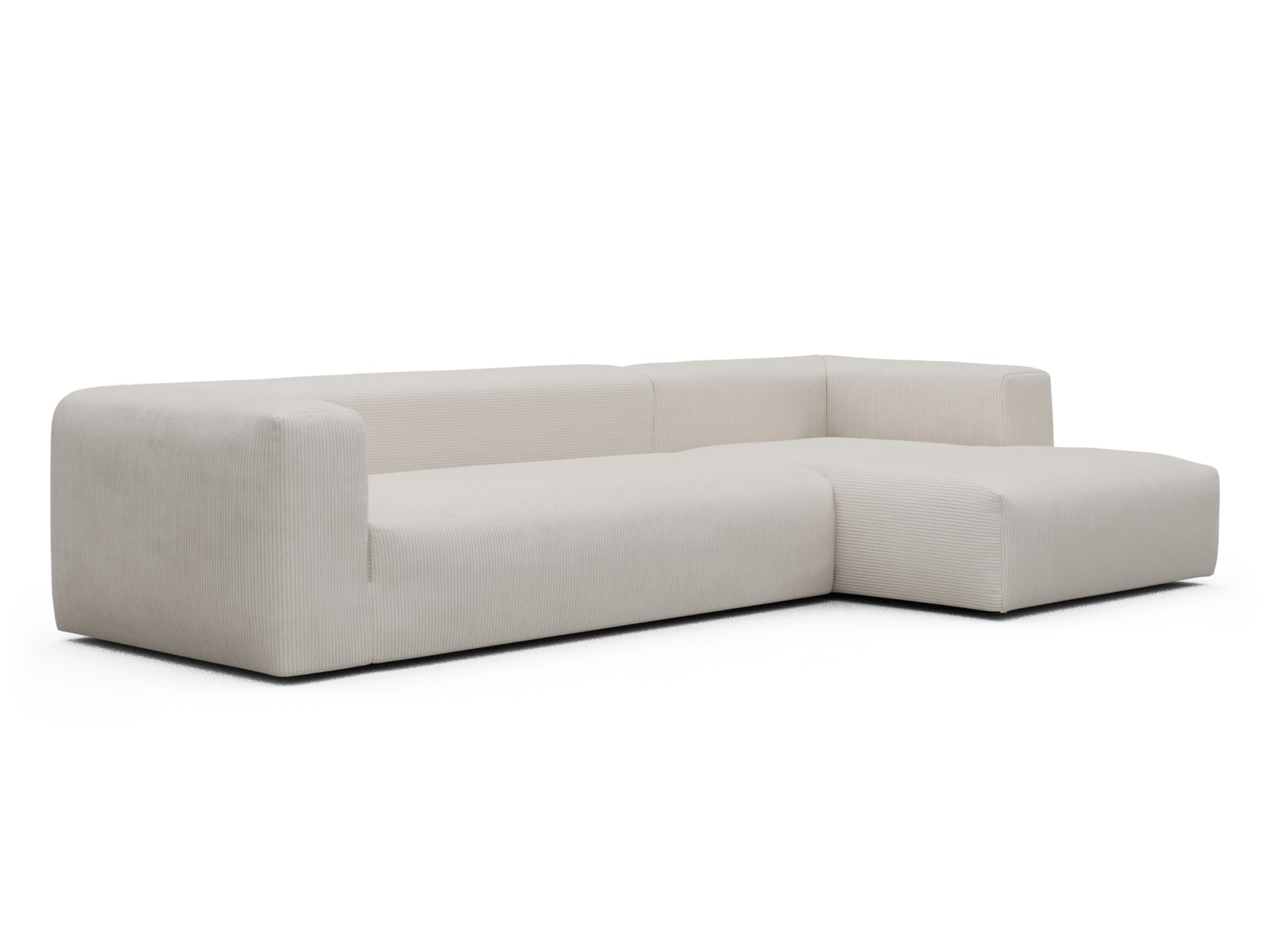 Skandi Home Ecksofa Fred Chaiselongue rechts mit 2,5-Sitzer Corduroy-Ivory moebelfaktor