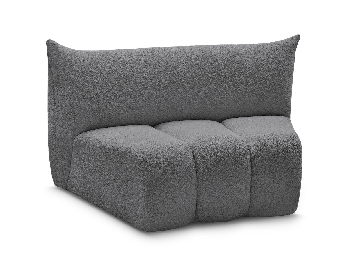Bobochic Azra Sofamodul 1-Sitzer Bouclé-Stoff Dunkelgrau
