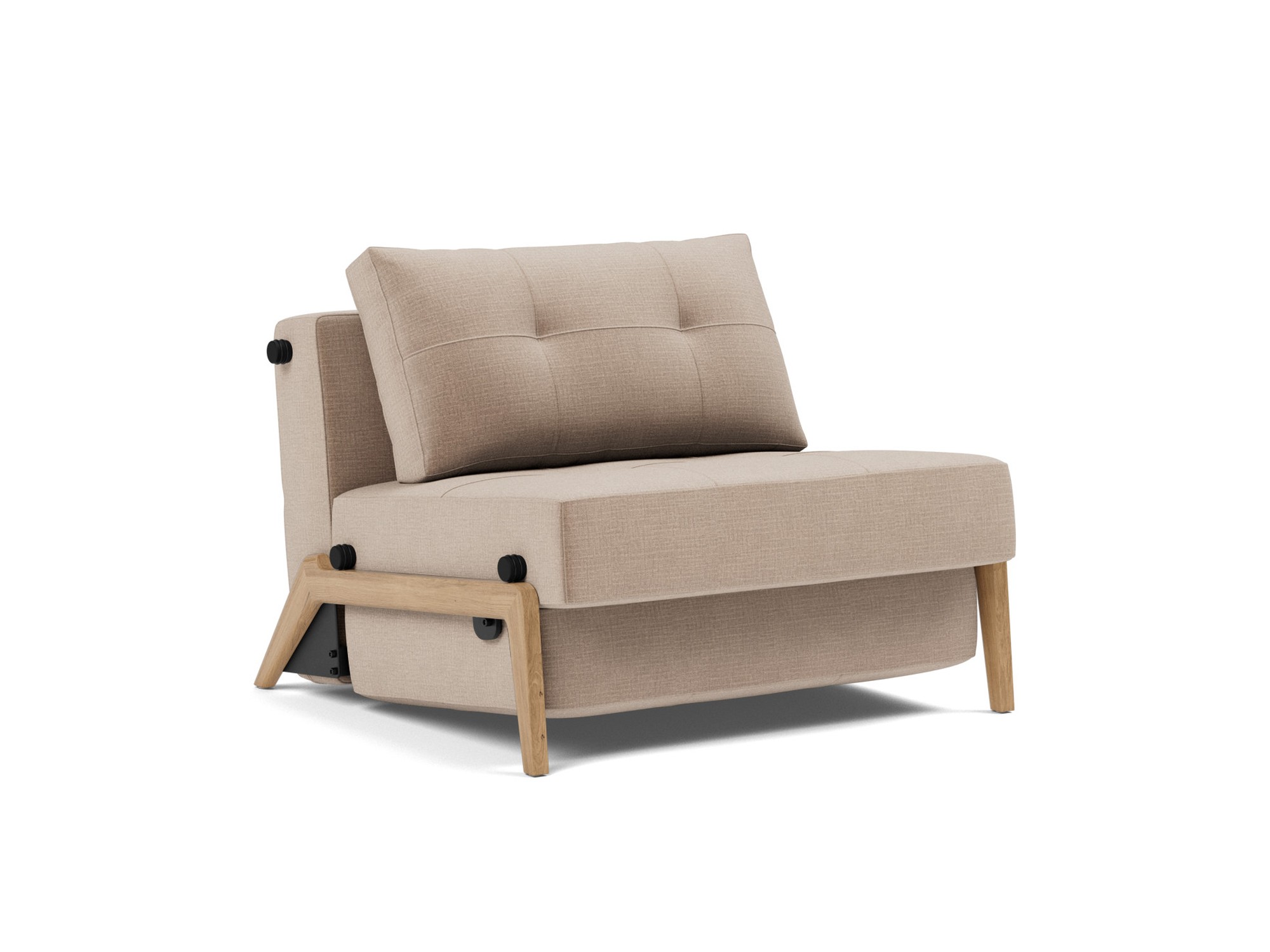 Schlafsessel Cubed 90 Chenille Esina 417-Mocha Beine Eiche