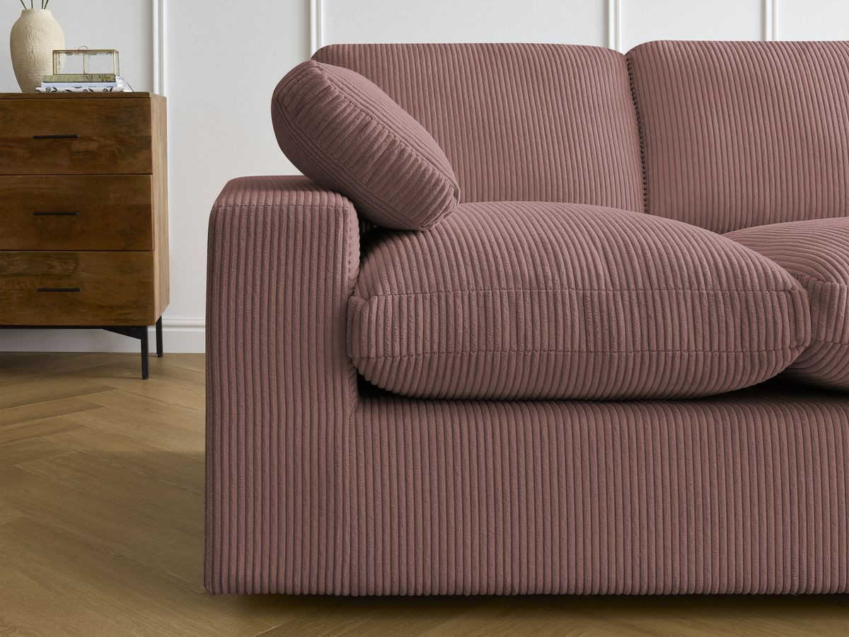 Bobochic Belair Ecksofa 280 × 139 cm Cordsamt Rosa
