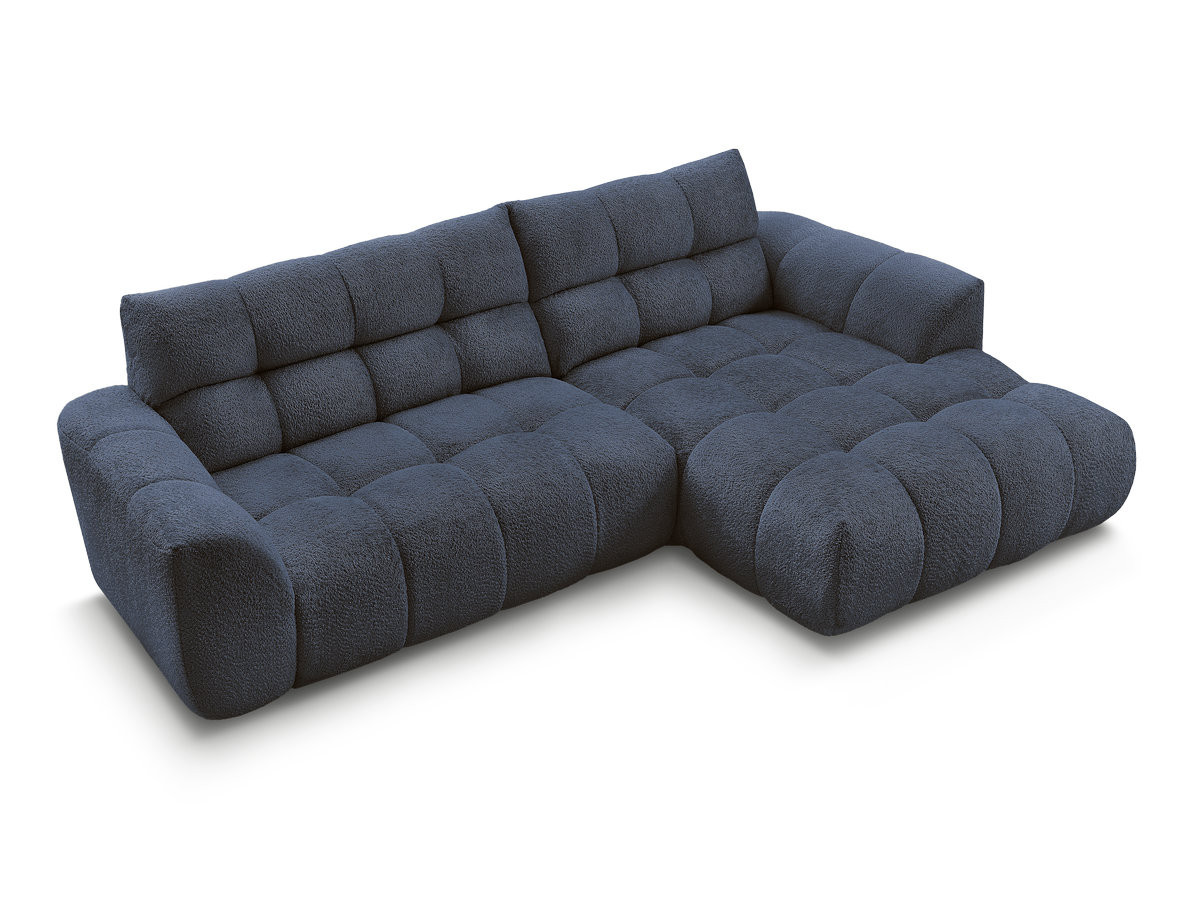 Bobochic Jaya Ecksofa Chenille Dunkelblau Ecke rechts