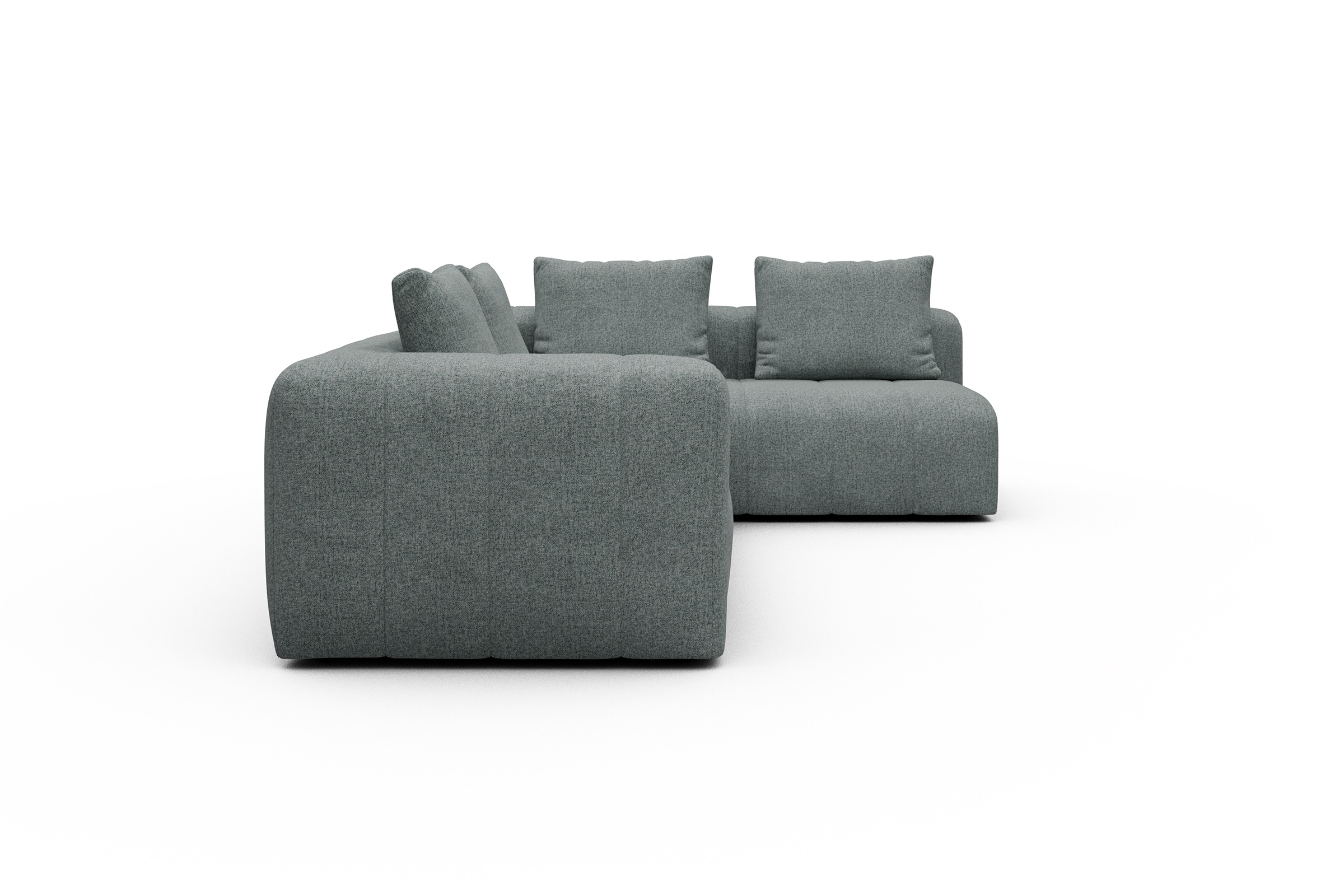 Ecksofa Hugo 2x 2,5-Sitzer Armlehne links Casone-Light-Mixed-Green