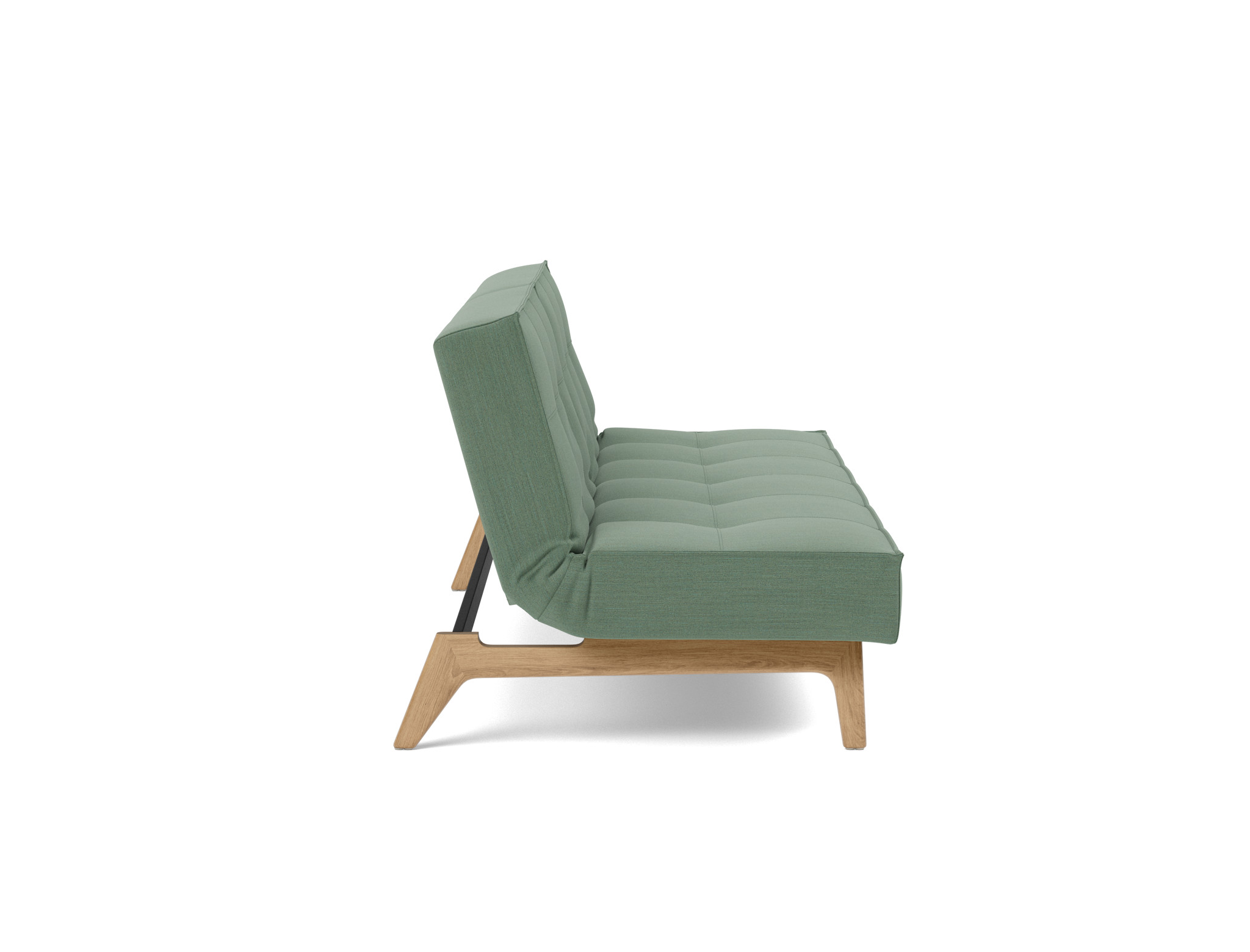 Schlafsofa Splitback Flachgewebe Elegance 518-Green Beine Eiche