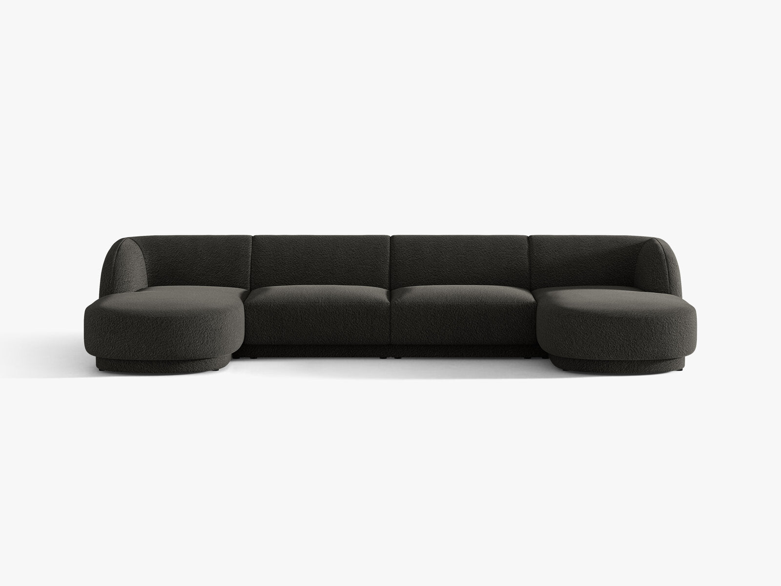 Micadoni Panorama-Sofa Miley 5-Sitzer Boucle Baloo Braun