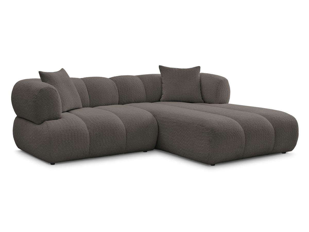 Bobochic Pamira Ecksofa Bouclé-Stoff Braun Ecke rechts