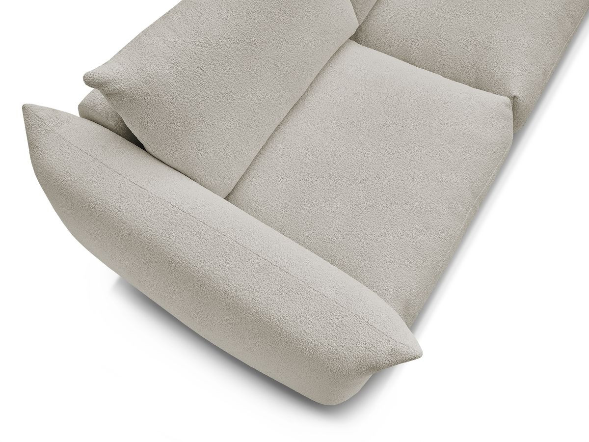 Bobochic Ernest Schlafsofa 3-Sitzer, Liegefläche 190 × 140 / 160 cm Bouclé-Stoff Taupe, Liegefläche 140 × 190 cm