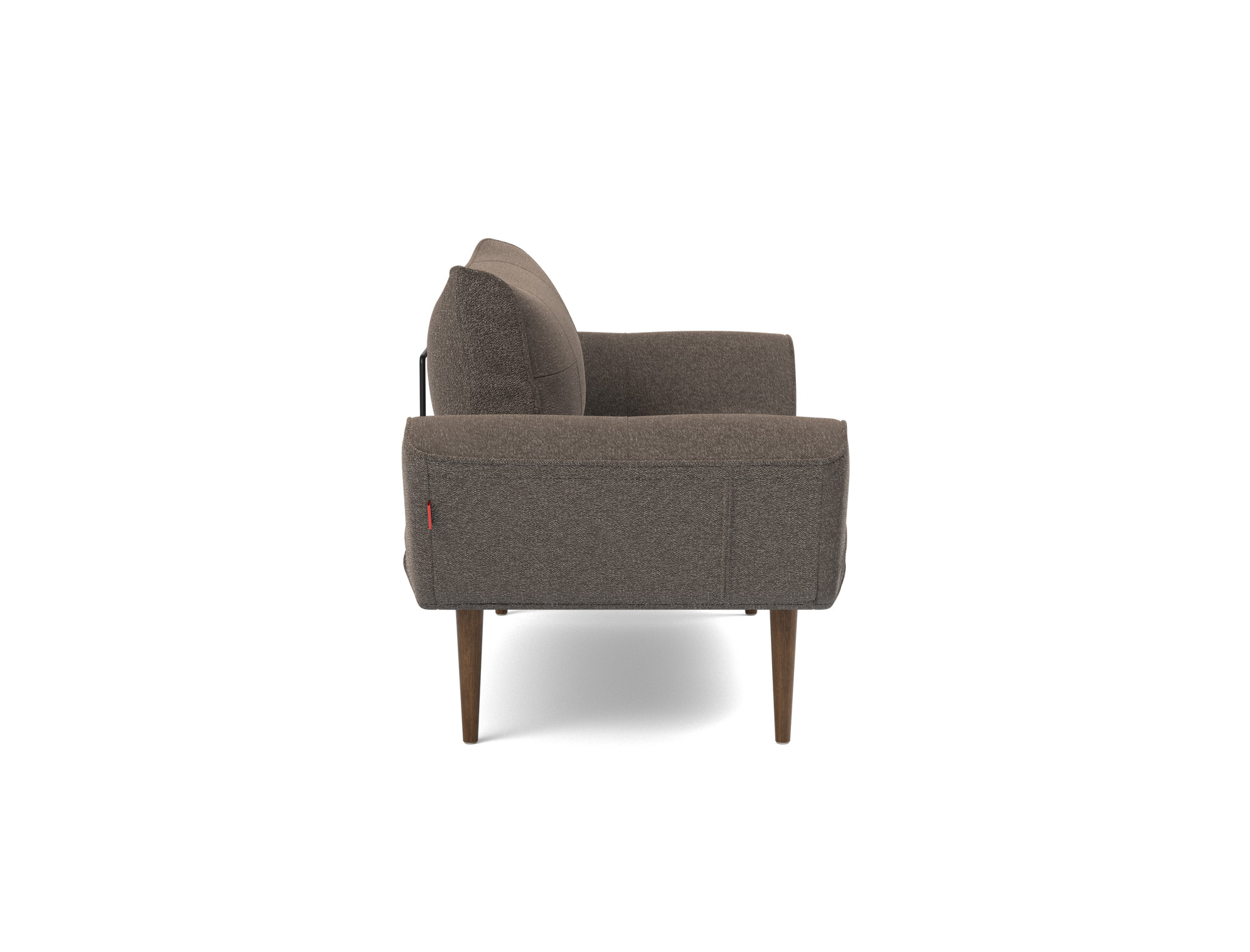Tagesbett Zeal Boucle Skandi 530-Taupe Beine Styletto Eiche dunkel