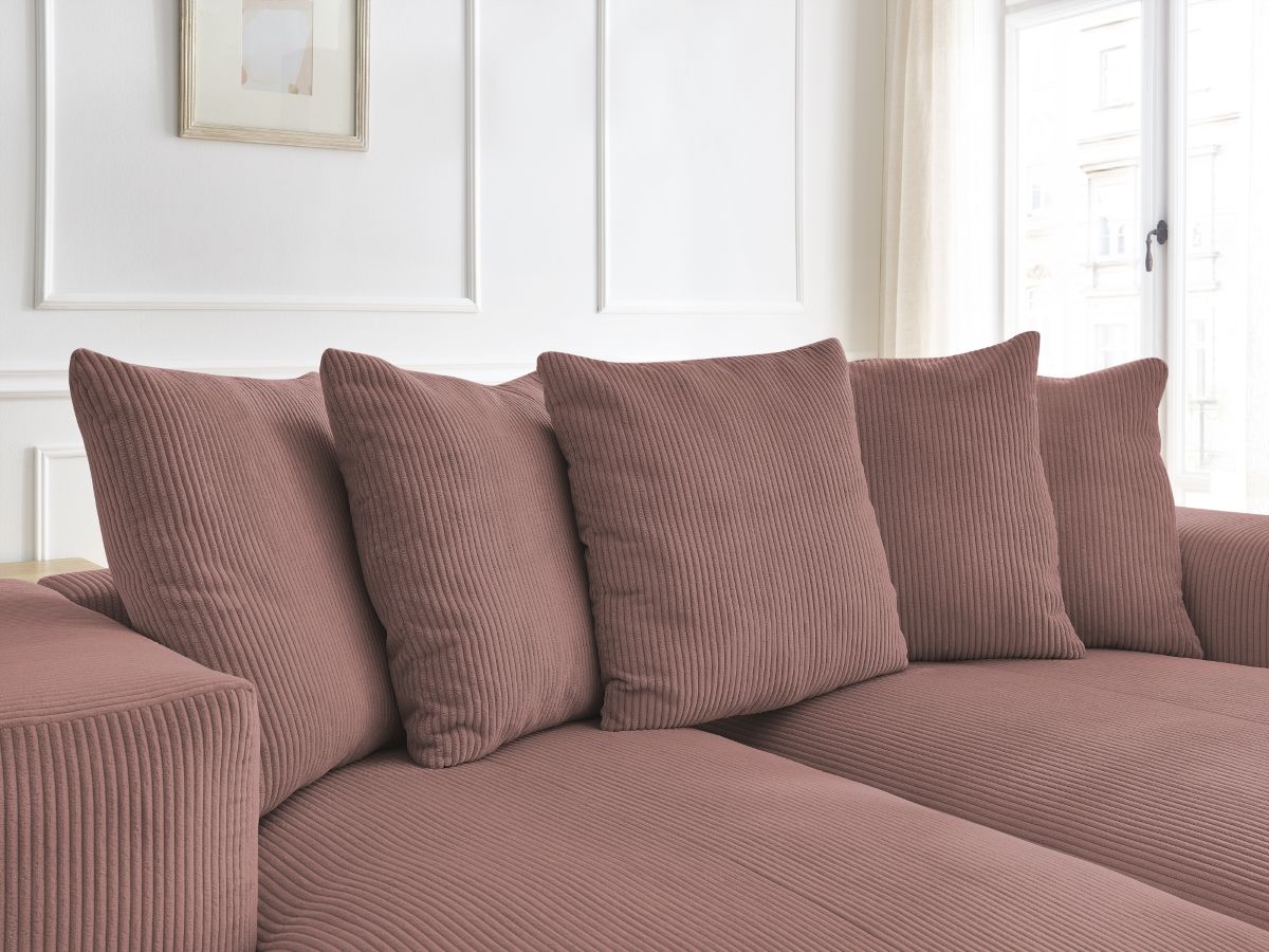 Bobochic Voltaire Sofa 4-Sitzer 248 × 170 cm Cordsamt Rosa
