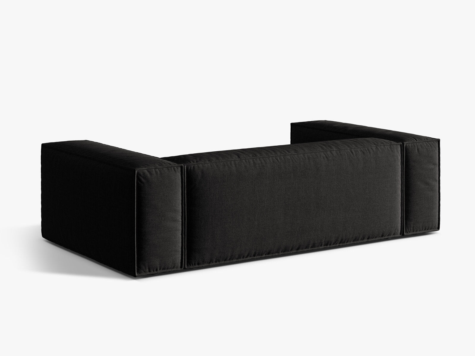Micadoni Sofa Nuria 3-Sitzer Strukturierter Stoff Schwarz
