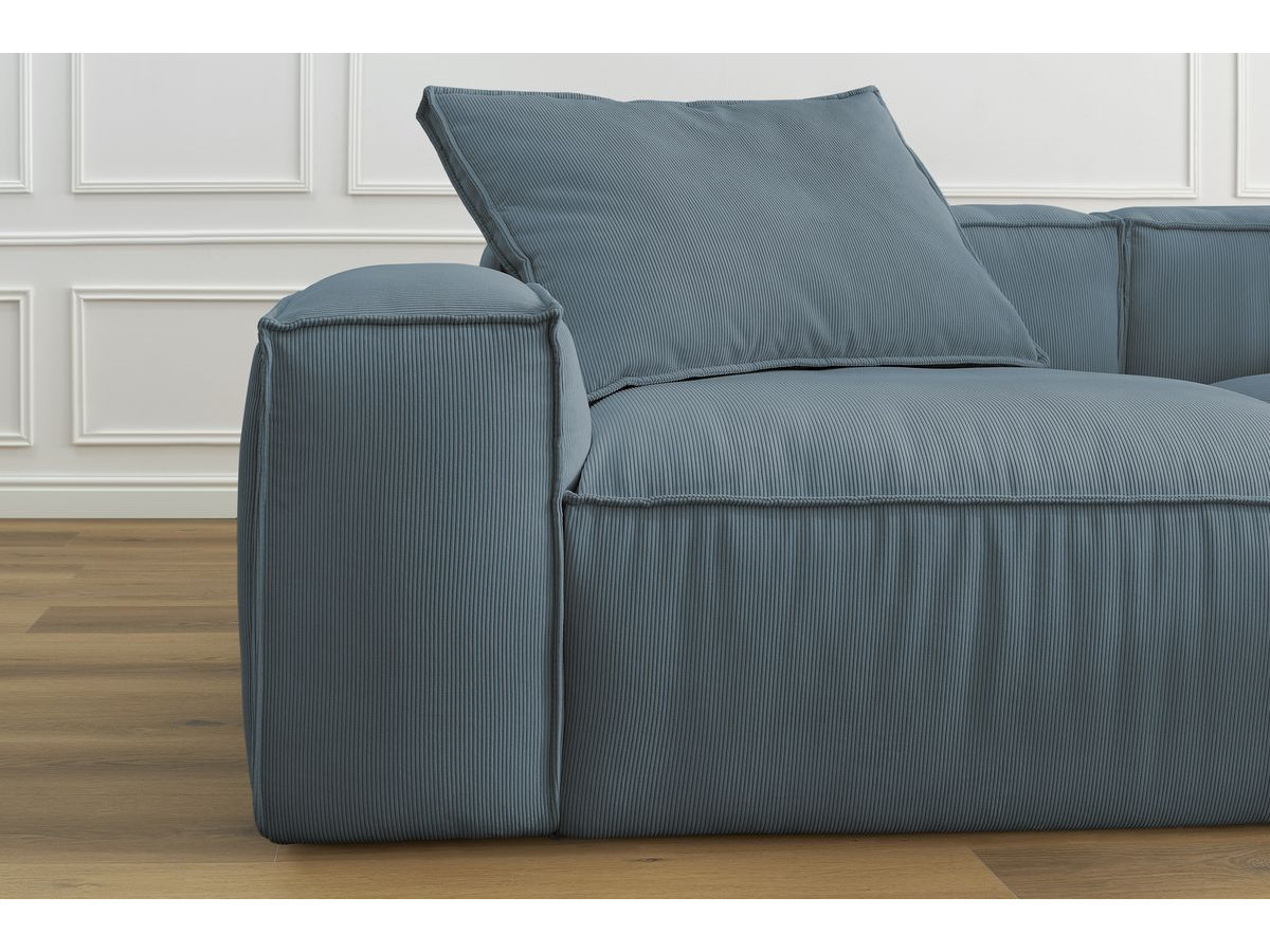 Bobochic Boheme Sofa 3-Sitzer Cordsamt Dunkelblau