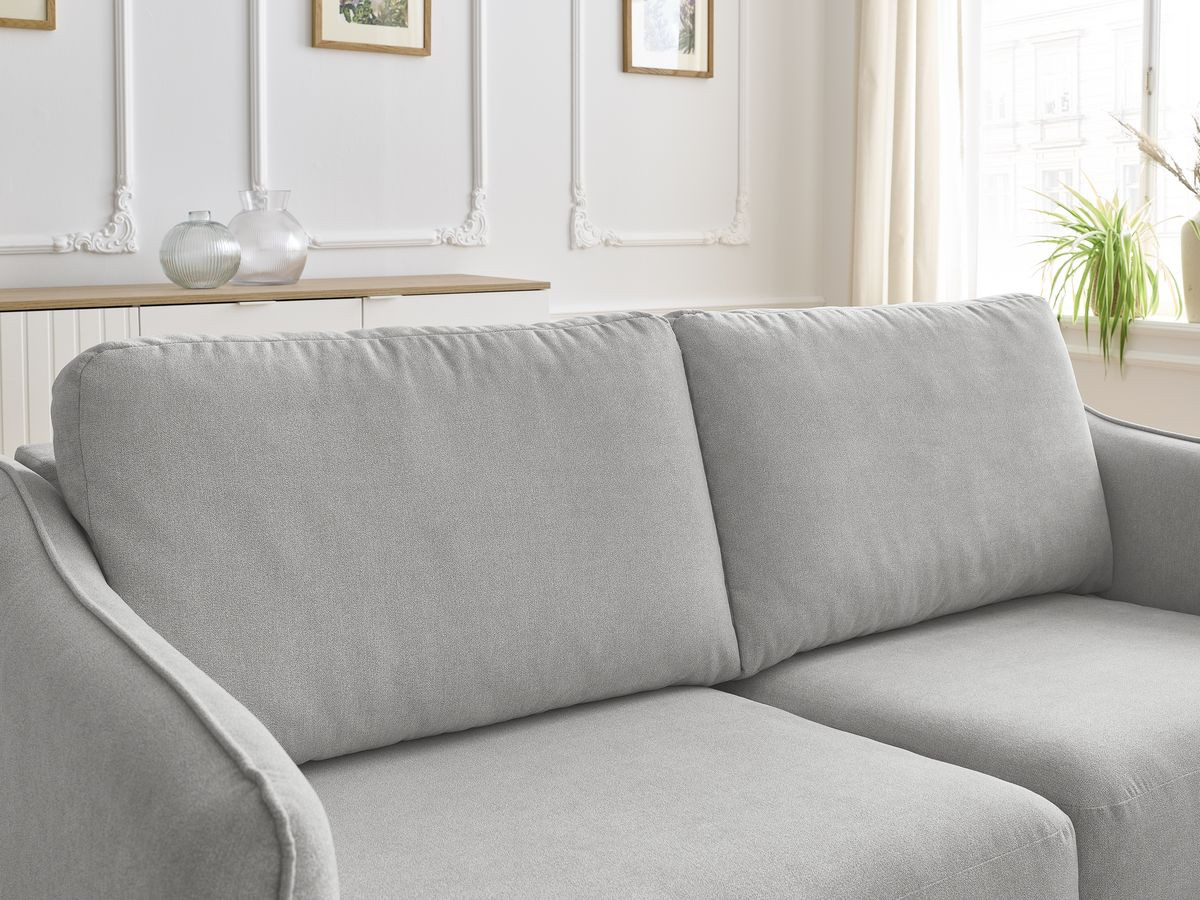Bobochic Lenny Schlafsofa 3-Sitzer Stoff Hellgrau