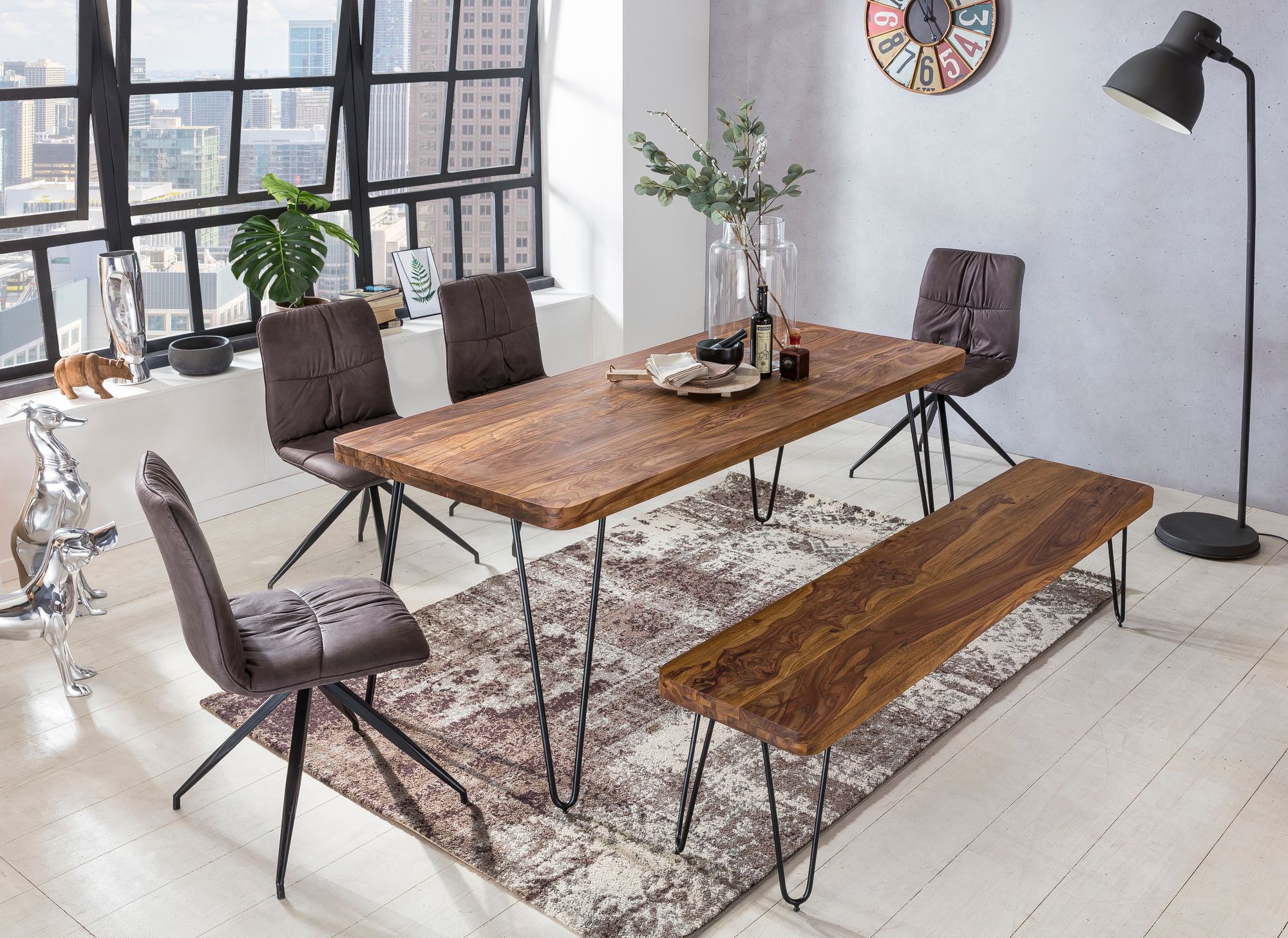 Essbank Agdenes Sheesham Massivholz 120 × 40 × 45 cm