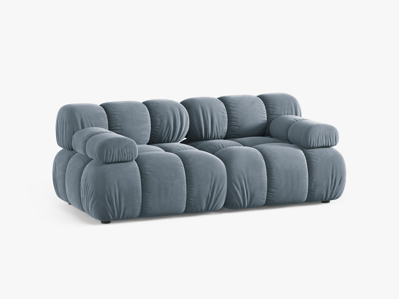 Micadoni Modulares Sofa Bellis 2-Sitzer Samt Bluvel Hellblau