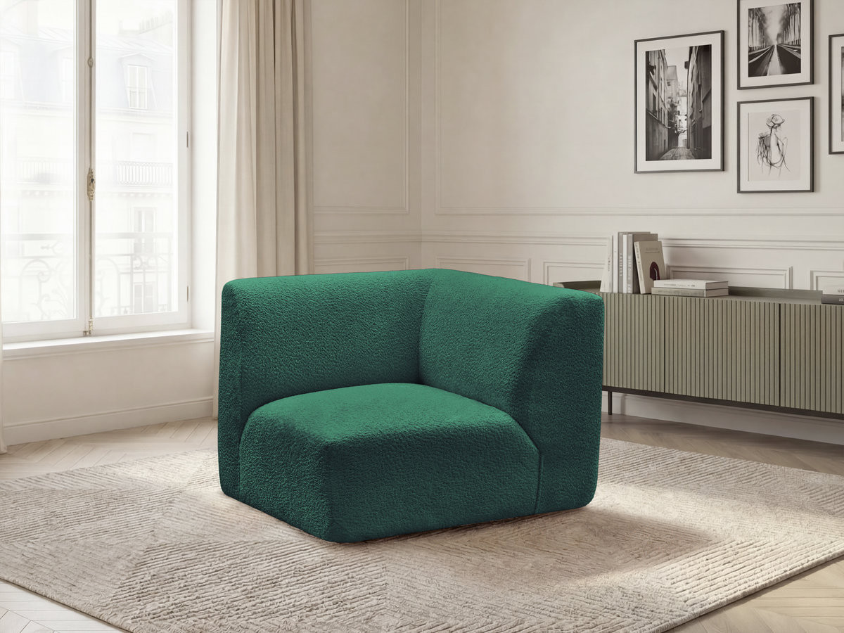 Bobochic Anda Sofa 1-Sitzer Chenille Dunkelgrün