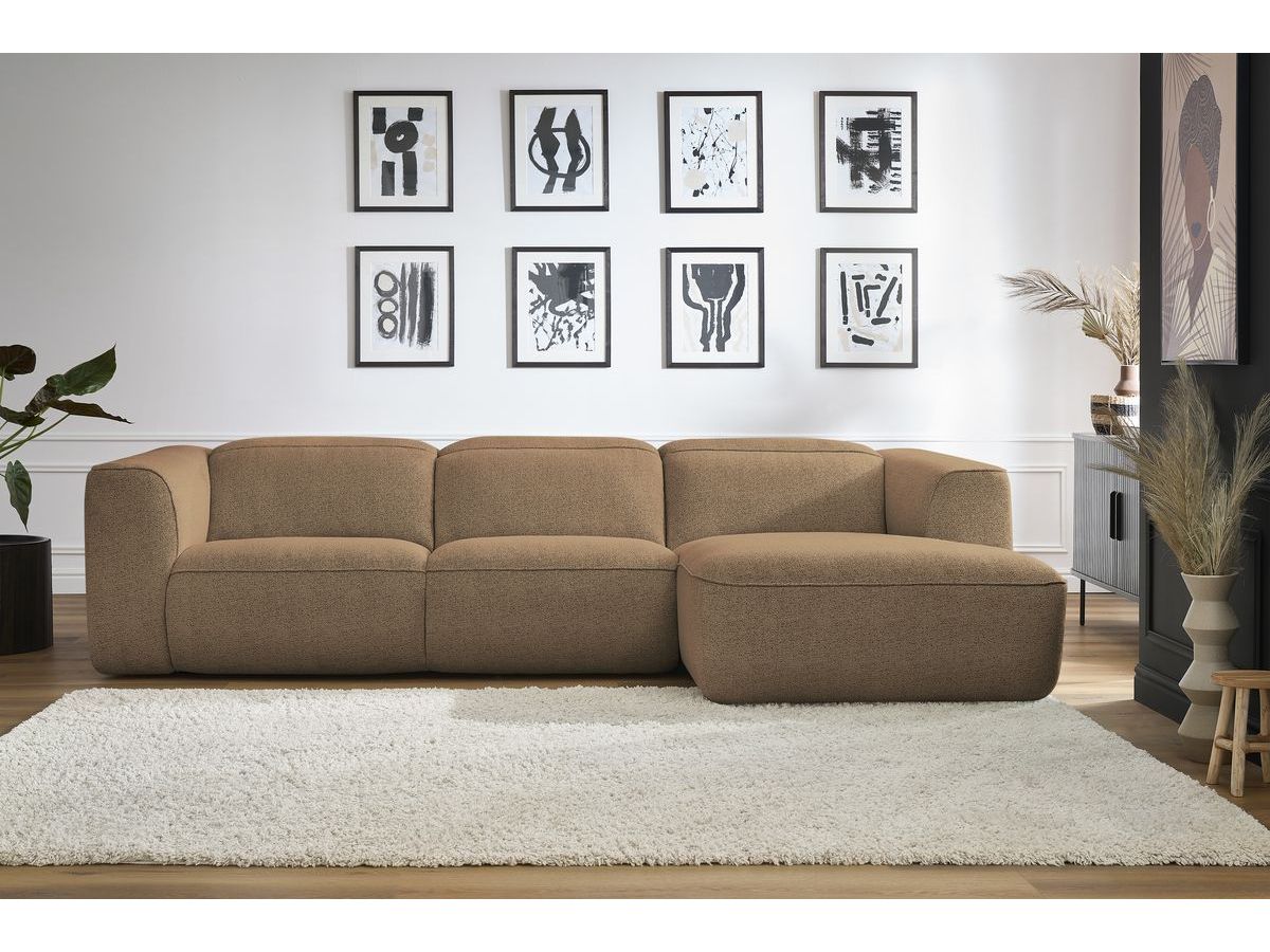 Bobochic William Ecksofa Melange-Stoff Orange Ecke rechts