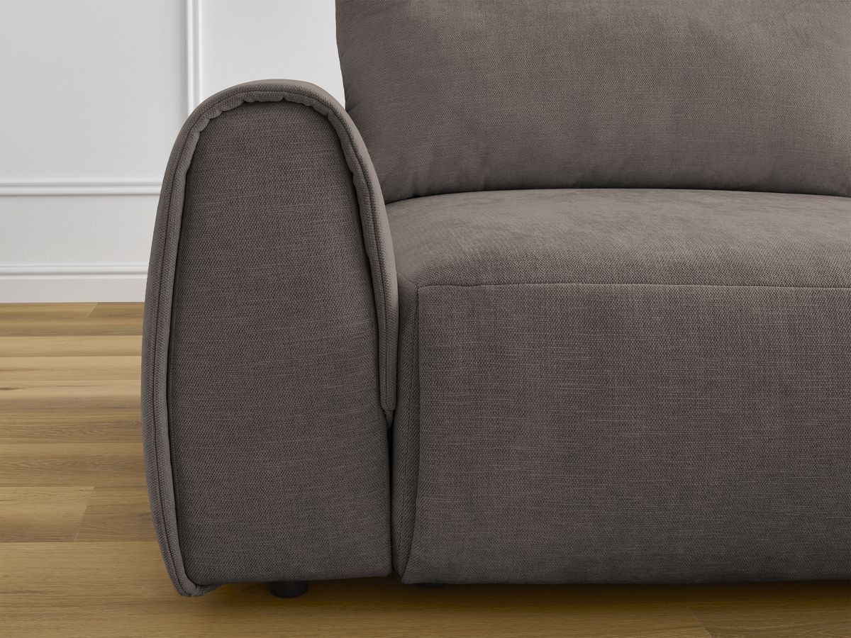Bobochic Aden Ecksofa 246 × 152 cm Stoff Taupe Ecke rechts