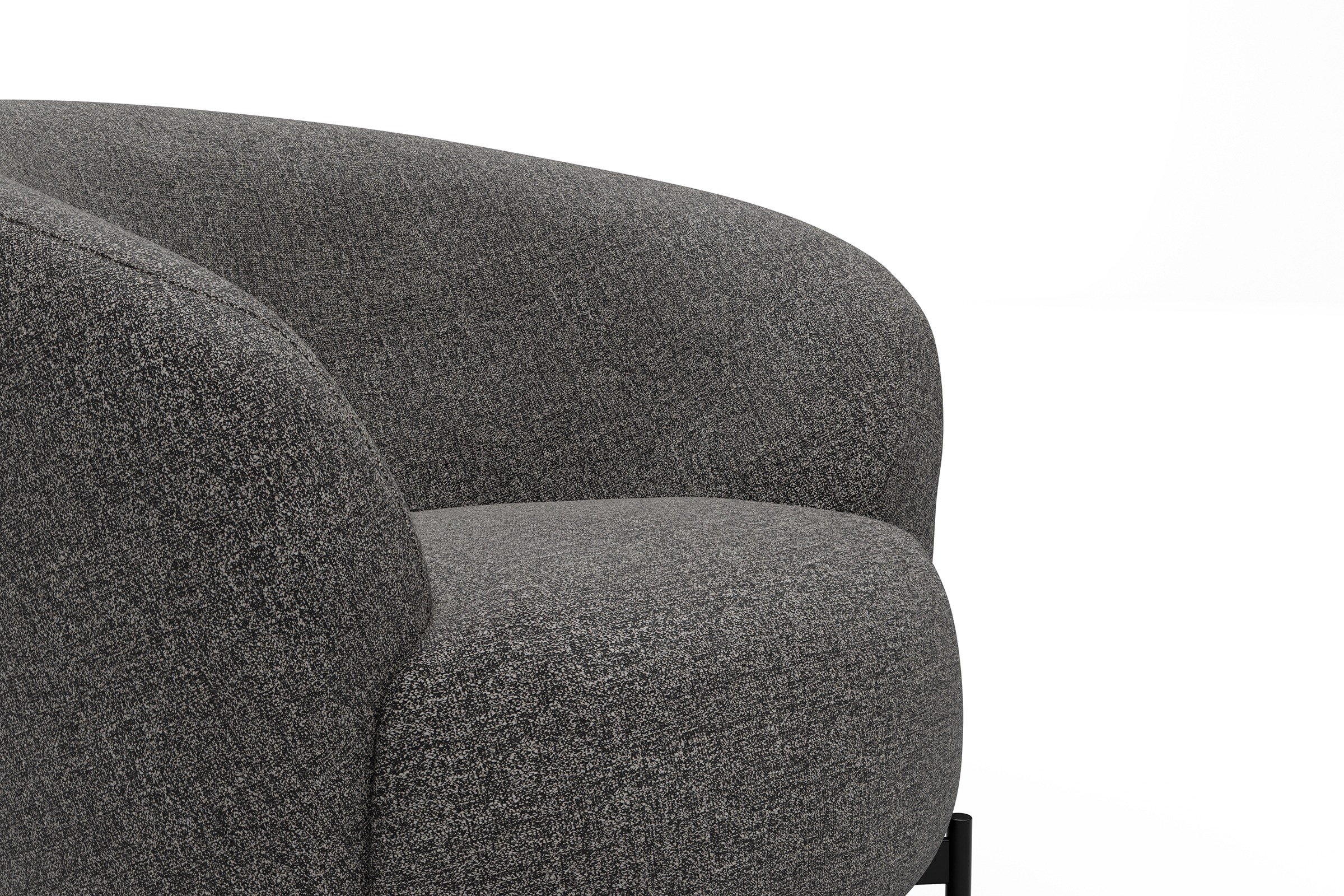 Sessel Ronda X-Metallgestell Schwarz Carreno-Salt-and-Pepper