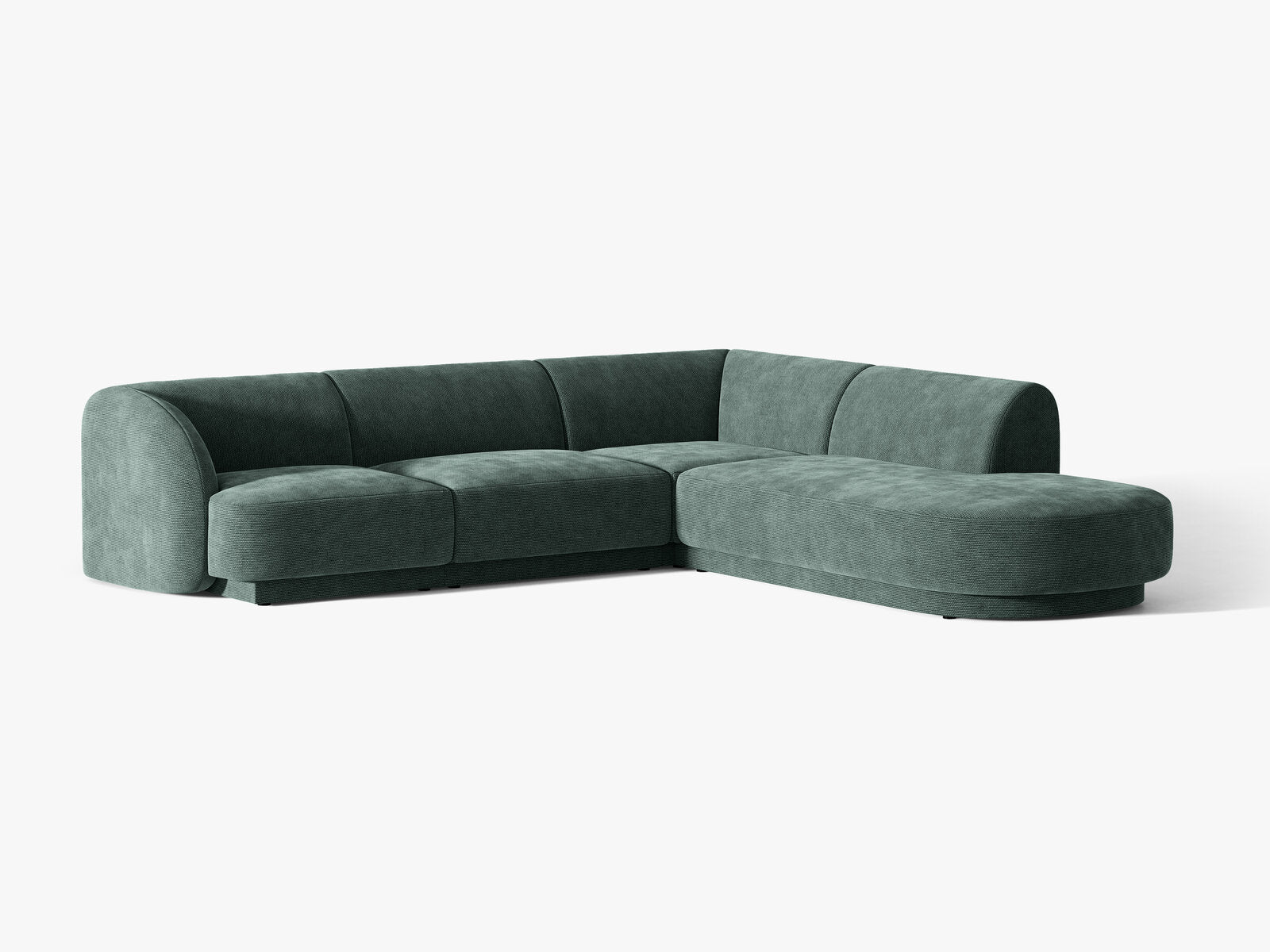 Micadoni Ecksofa Miley 6-Sitzer Rechts Chenille Haga Petrol