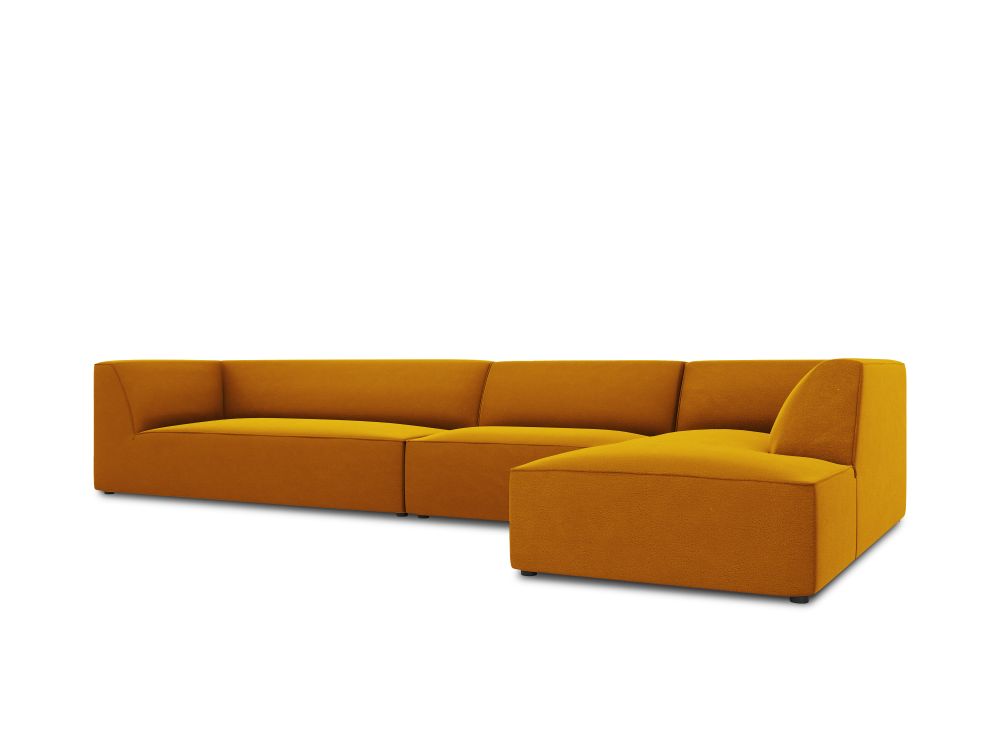 Cosmopolitan Design Ecksofa Siena 5-Sitzer Samt Salvador Gelb Rechts