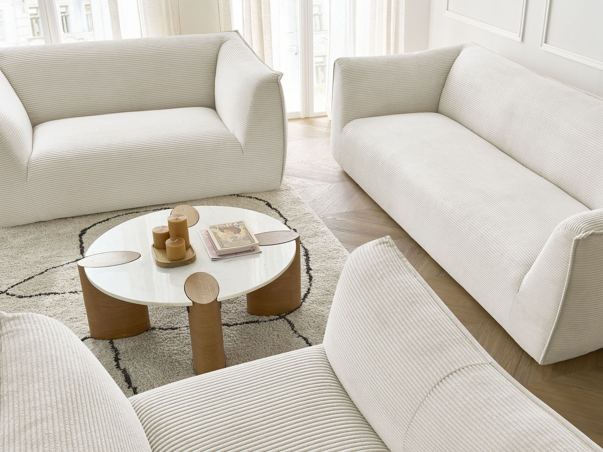 Bobochic Giorgia Sofa 5-Sitzer 534 × 100 cm Cordsamt Beige