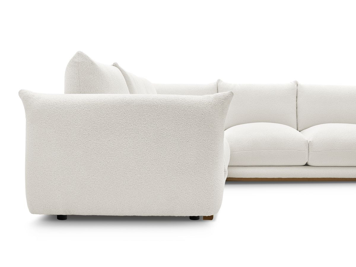 Bobochic Ernest Ecksofa Bouclé-Stoff Weiß