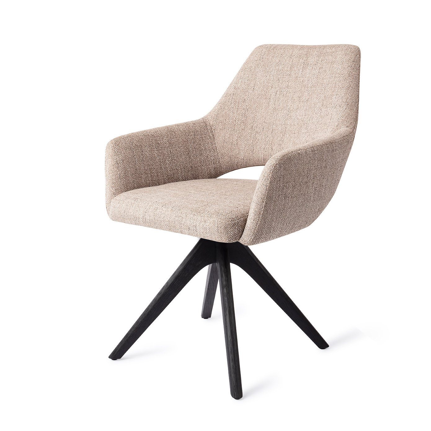 Jesper Home Esszimmerstuhl Yanai Biscuit Beach Revolve Eiche Schwarz