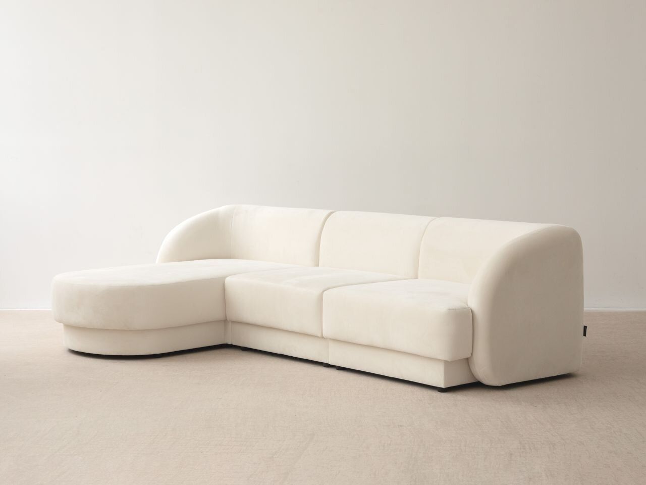 Micadoni Modulares Sofa Miley mit Recamiere 3-Sitzer Rechts Chenille Haga Grau