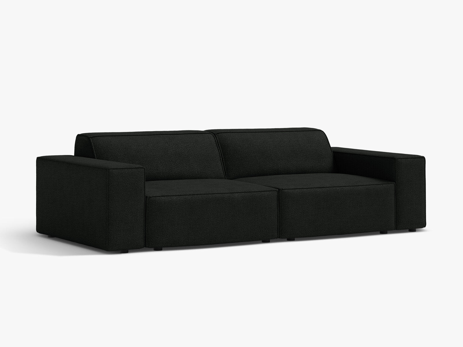 Micadoni 3-Sitzer Sofa Jodie Boucle Baloo Schwarz