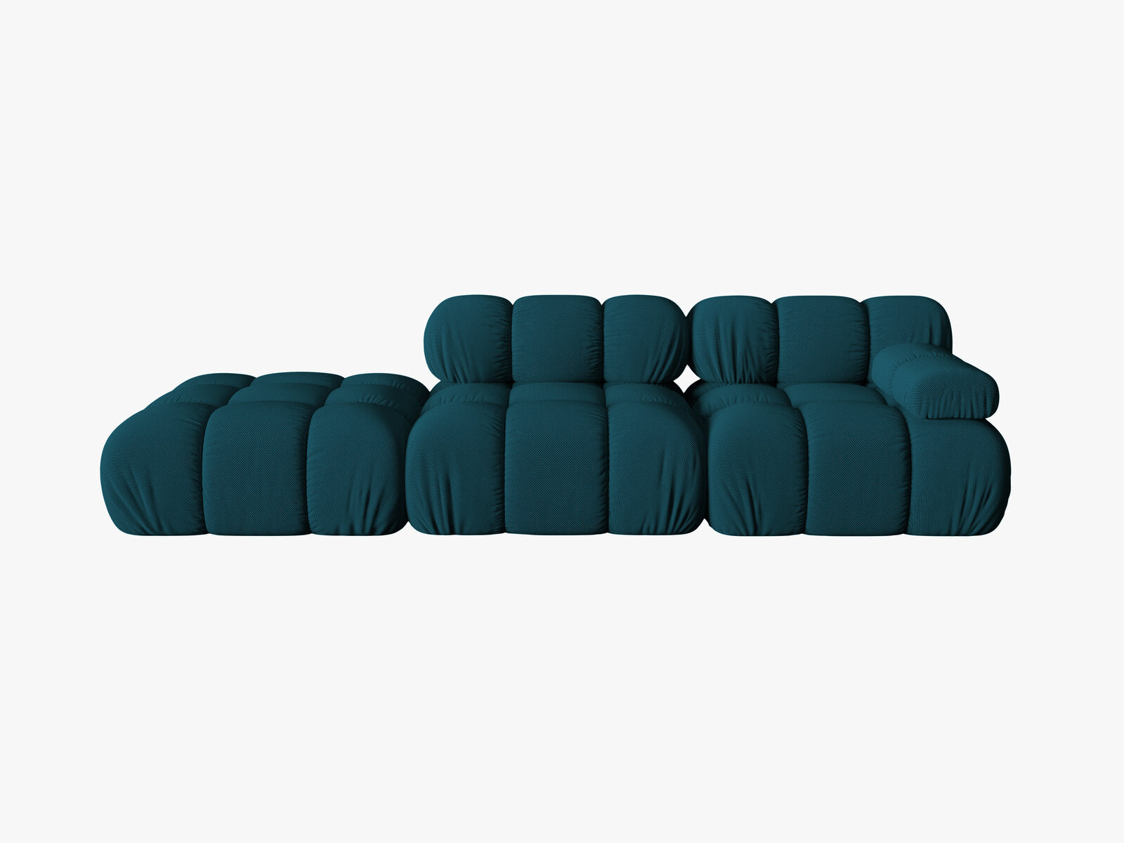 Micadoni Modulares Sofa Bellis 4-Sitzer Links 3D-Stoff Sonic Marineblau