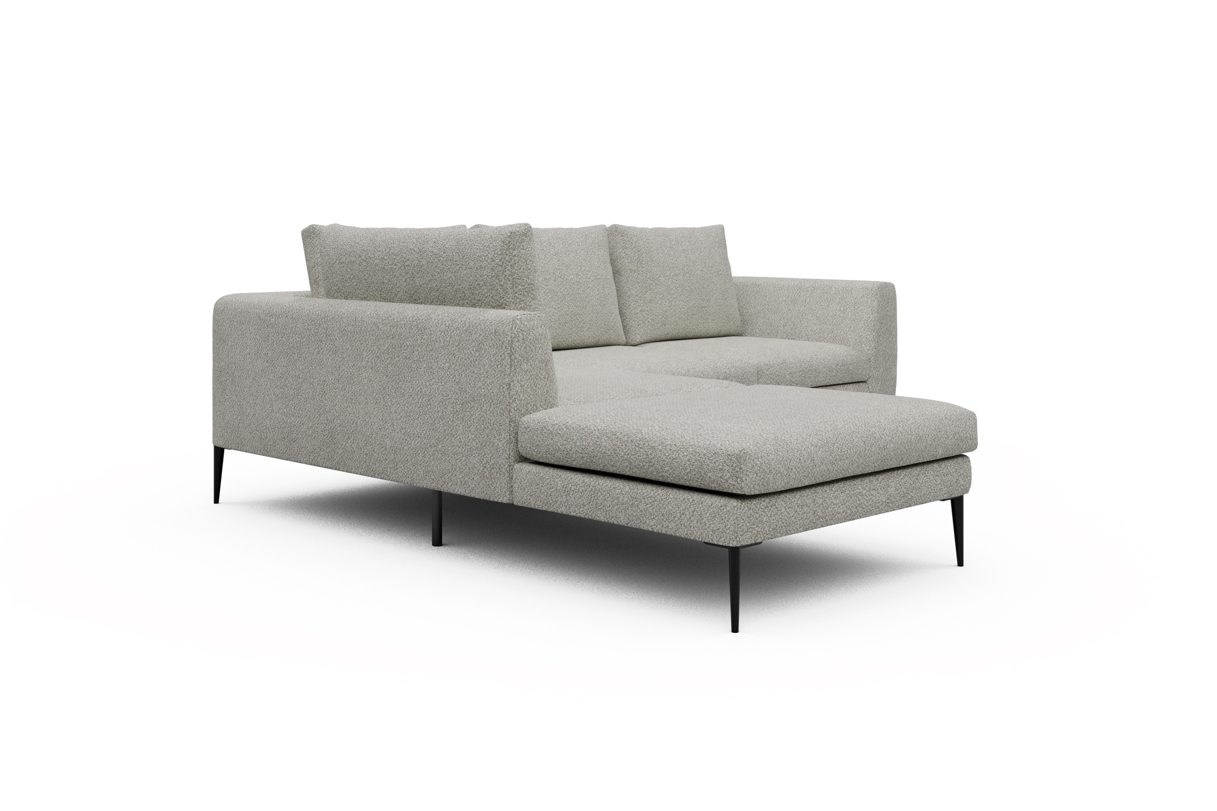Ecksofa Paul Relax-Ecke links mit 2-Sitzer Vanora-Warm-Sand