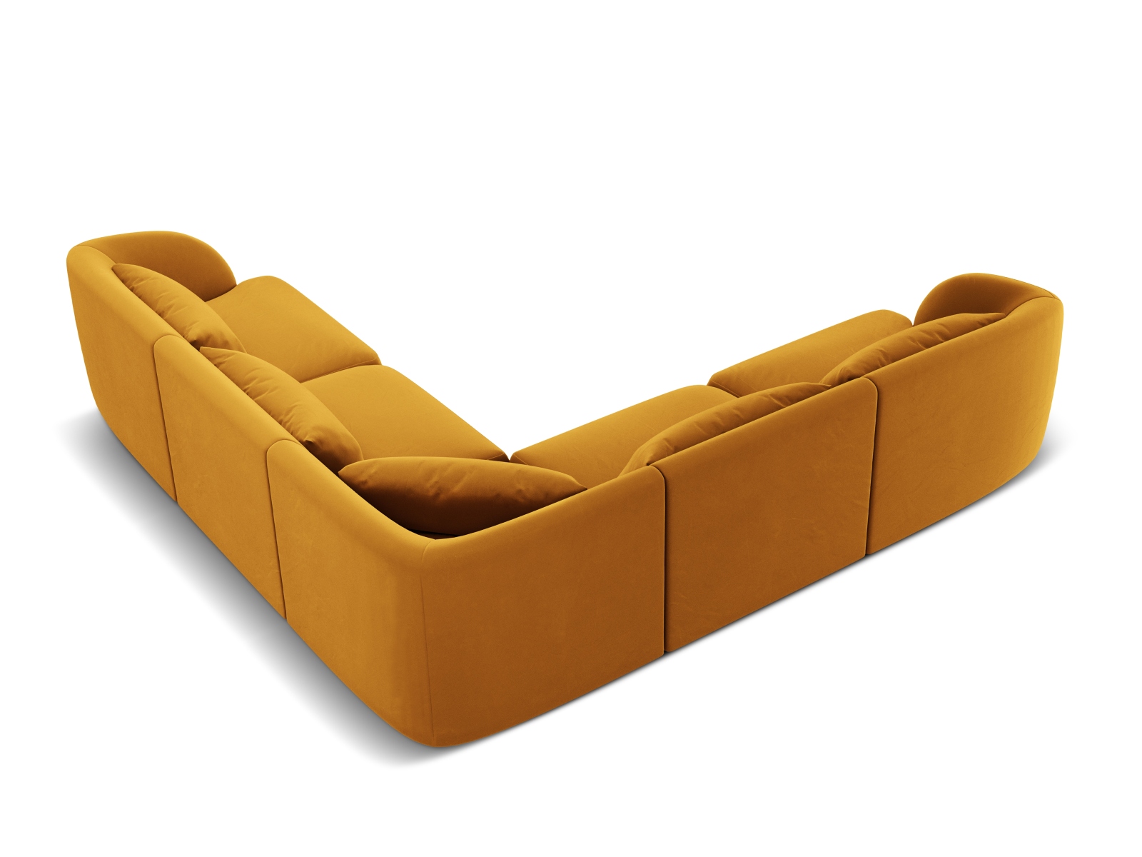 Cosmopolitan Design Wendbares Ecksofa Tulum 5-Sitzer Samt Bluvel Gelb