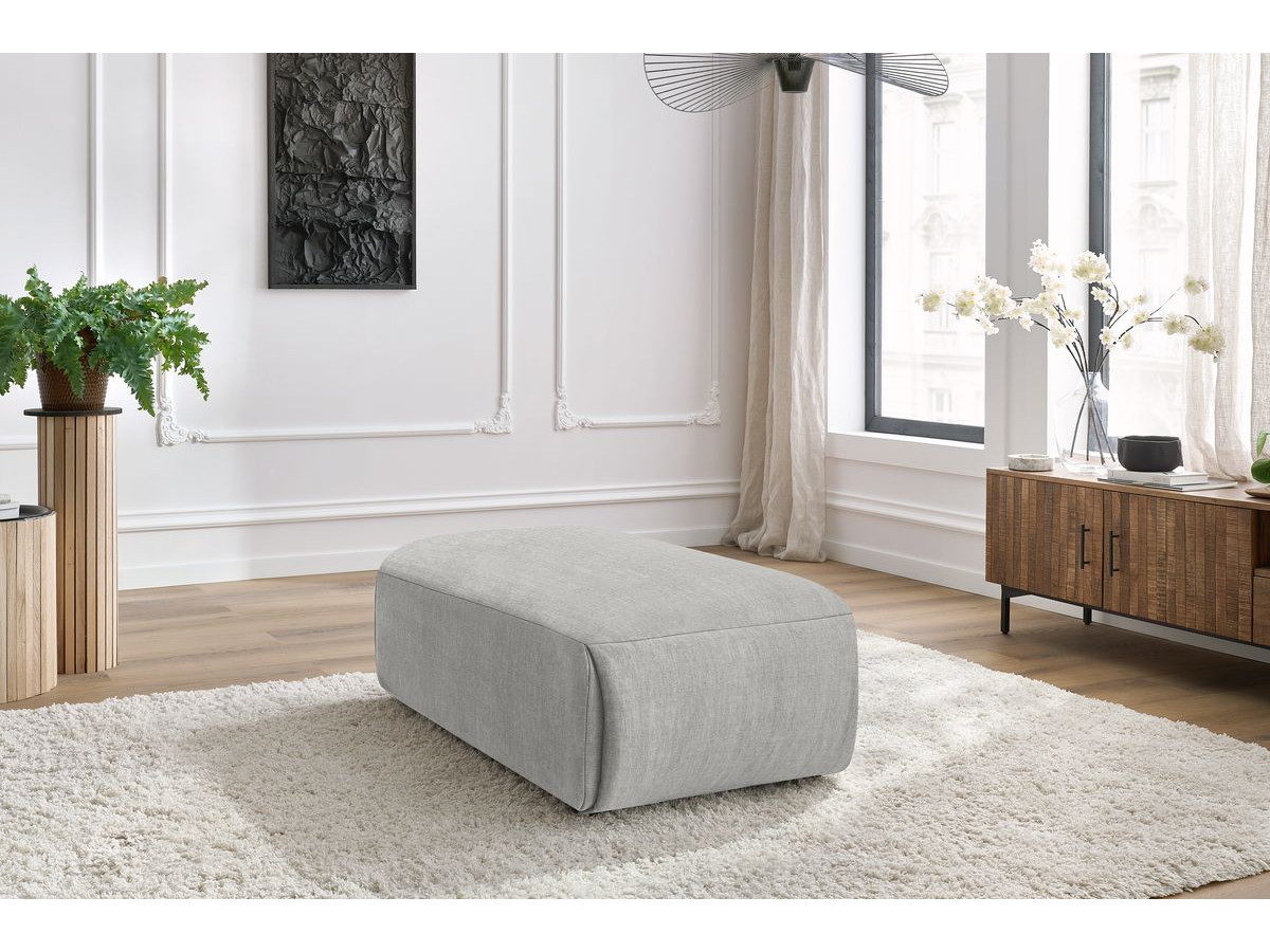 Bobochic Jeanne Pouf 66 × 117 cm Samt Hellgrau