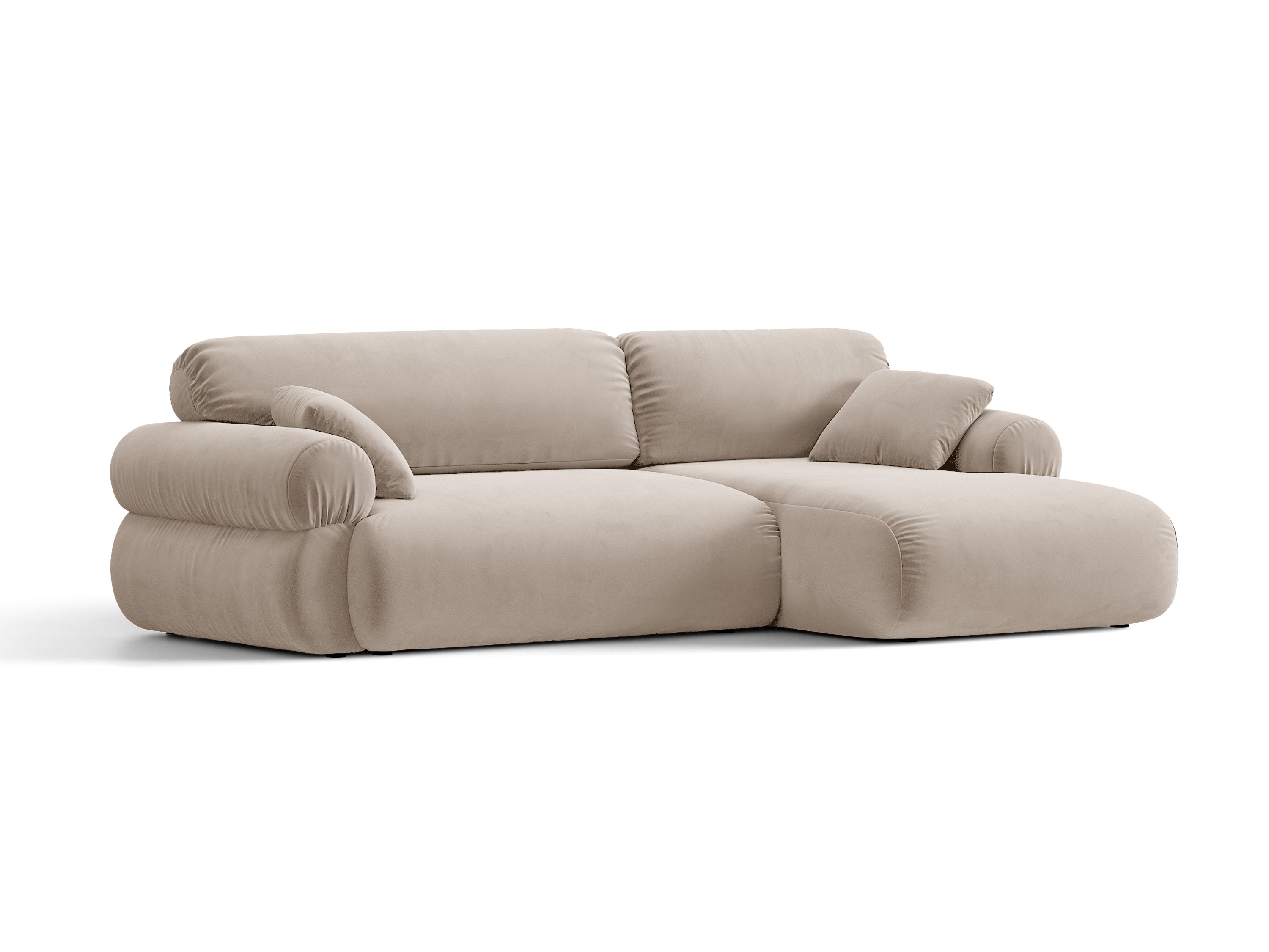 Micadoni Ophelia Ecksofa Rechts Samt Salvador Beige