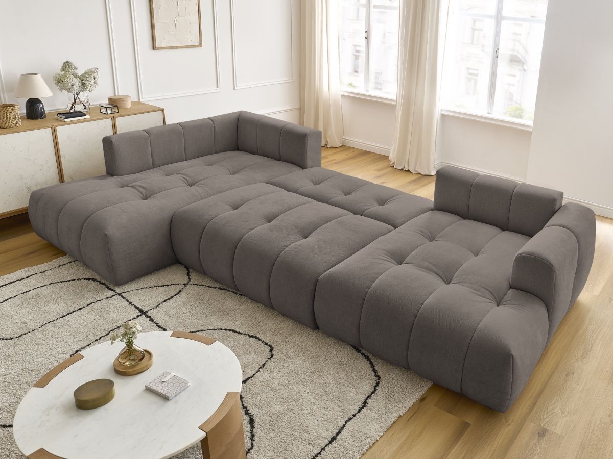 Bobochic Fuji Wohnlandschaft Stoff Taupe Ecke rechts
