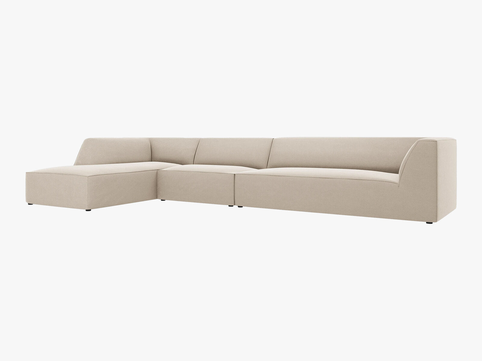 Micadoni Ecksofa Ruby 5-Sitzer Links Samt Salvador Beige