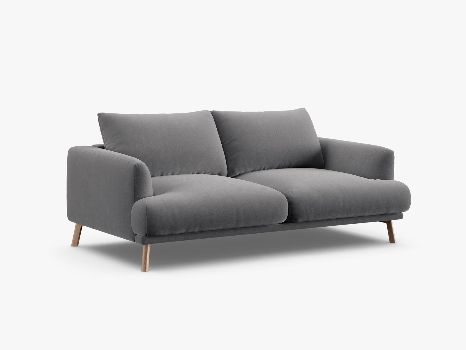Micadoni Sofa Naomi 2-Sitzer Samt Salvador Grau