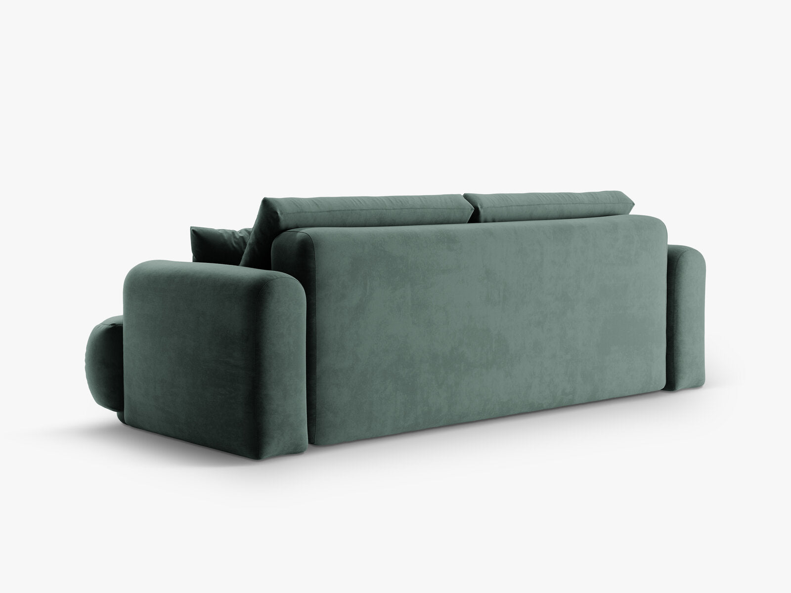 Micadoni Ella Schlafsofa 3-Sitzer mit Bettkasten Samt Vogue Petrol