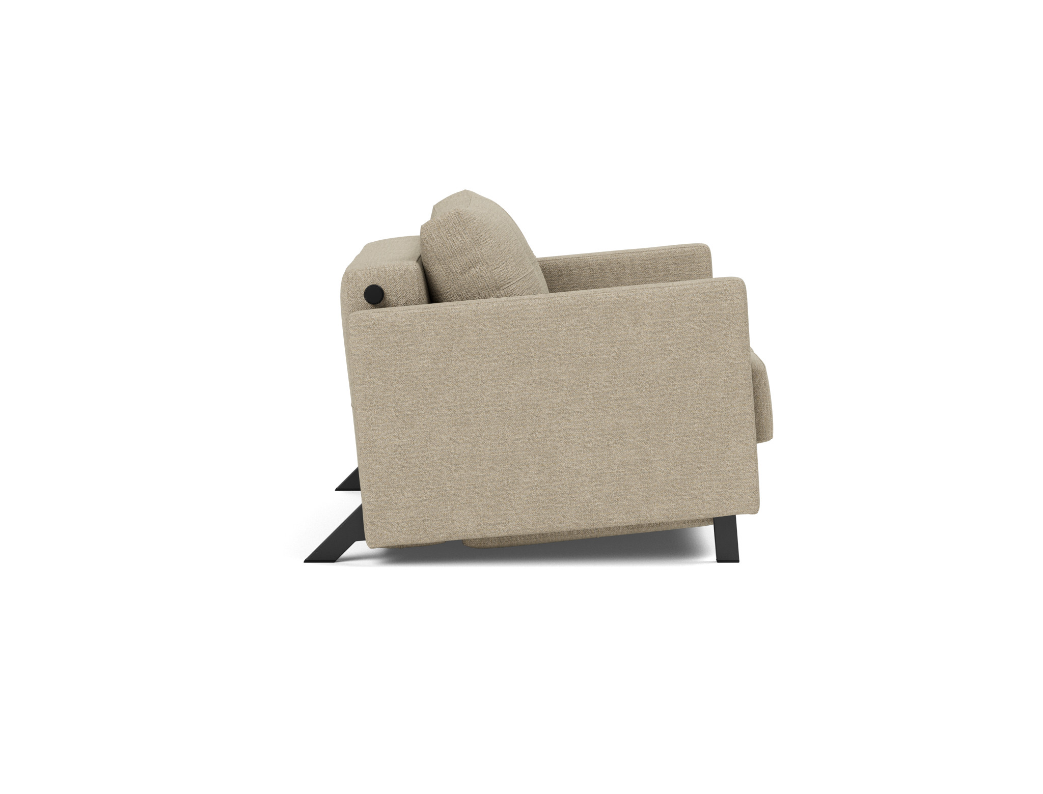 Schlafsessel Cubed 90 mit Armlehnen Strukturierter Stoff Taura 356-Sand
