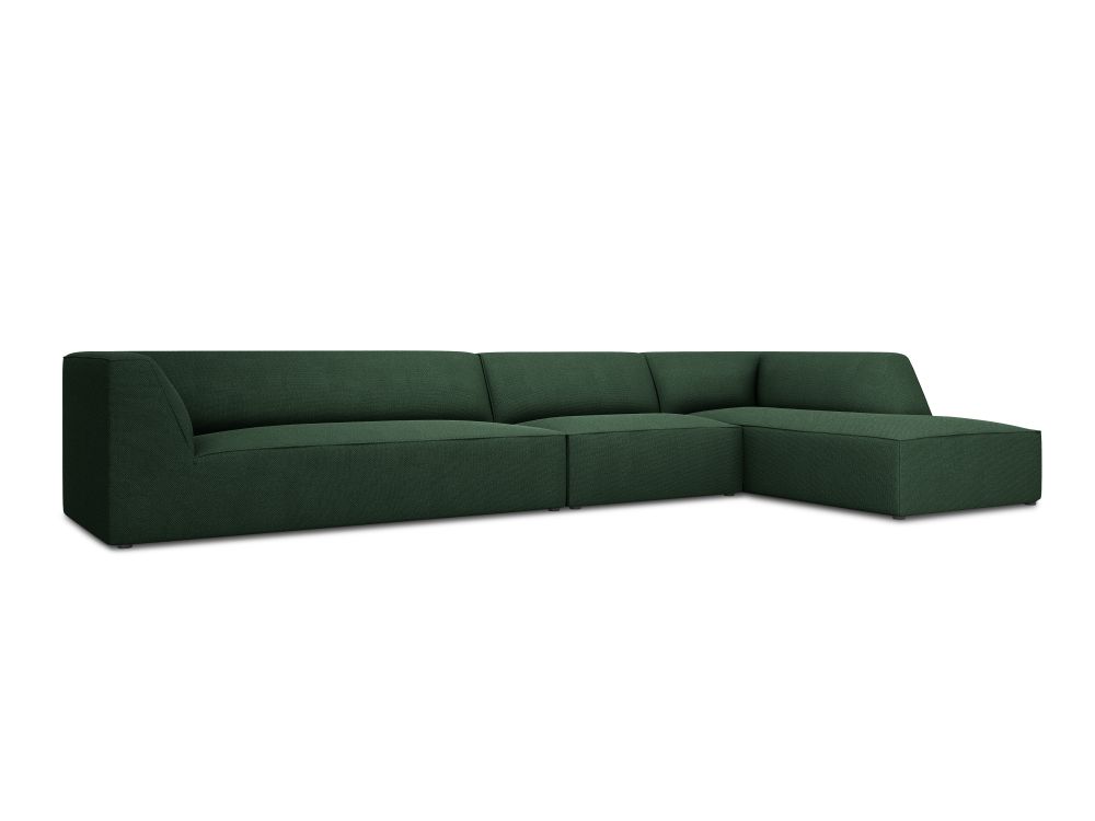 Cosmopolitan Design Ecksofa Siena 5-Sitzer Strukturierter Stoff Ottawa Grün Rechts