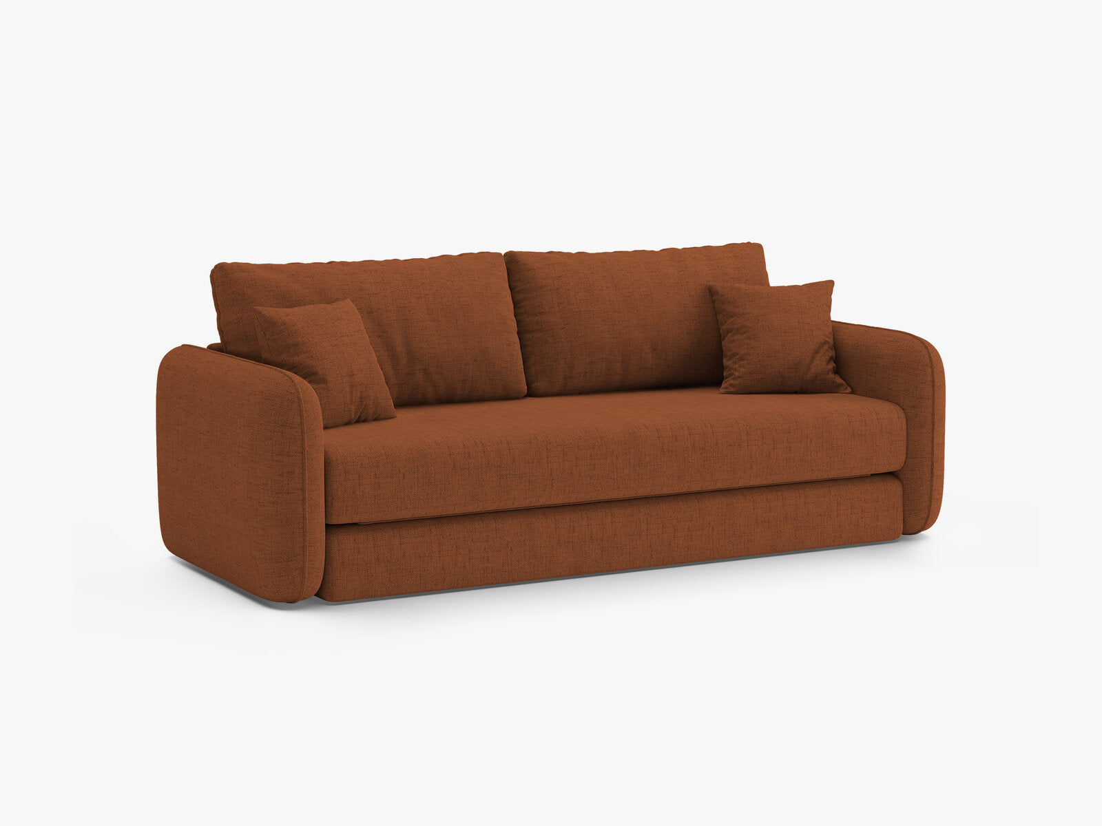 Micadoni Sofa mit Schlaffunktion Dormi 3-Sitzer Strukturierter Stoff Moly Ziegel