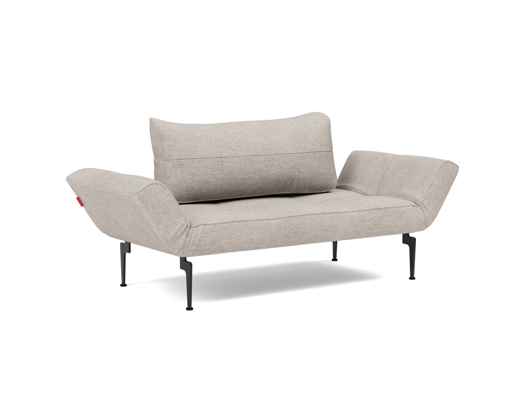 Tagesbett Zeal Chenille Yuveno 471-Sand Beine Laser schwarz