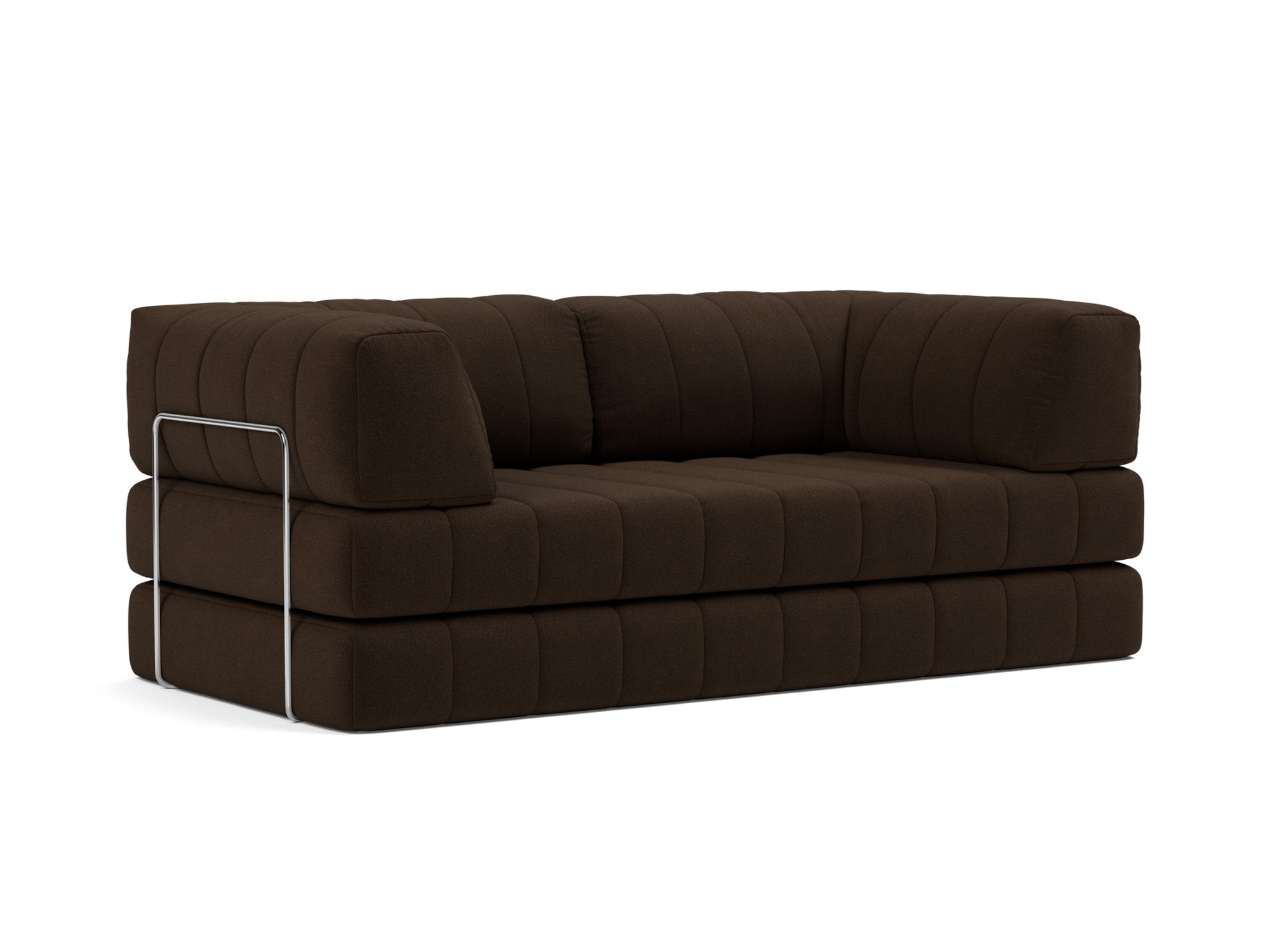 Schlafsofa CozyPad mit Armlehnen Strukturierter Stoff Taura 358-Chocco