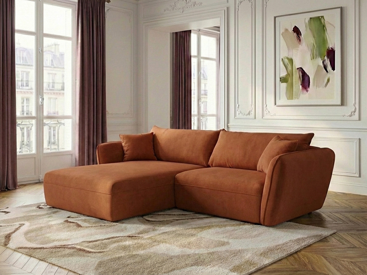 Bobochic Luigi Ecksofa Strukturstoff Orange Ecke links