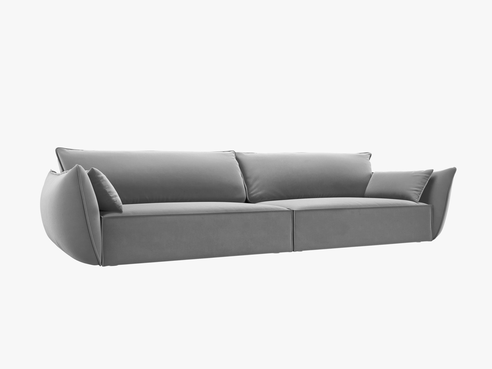 Micadoni 4-Sitzer Sofa Kaelle Samt Bluvel Grau