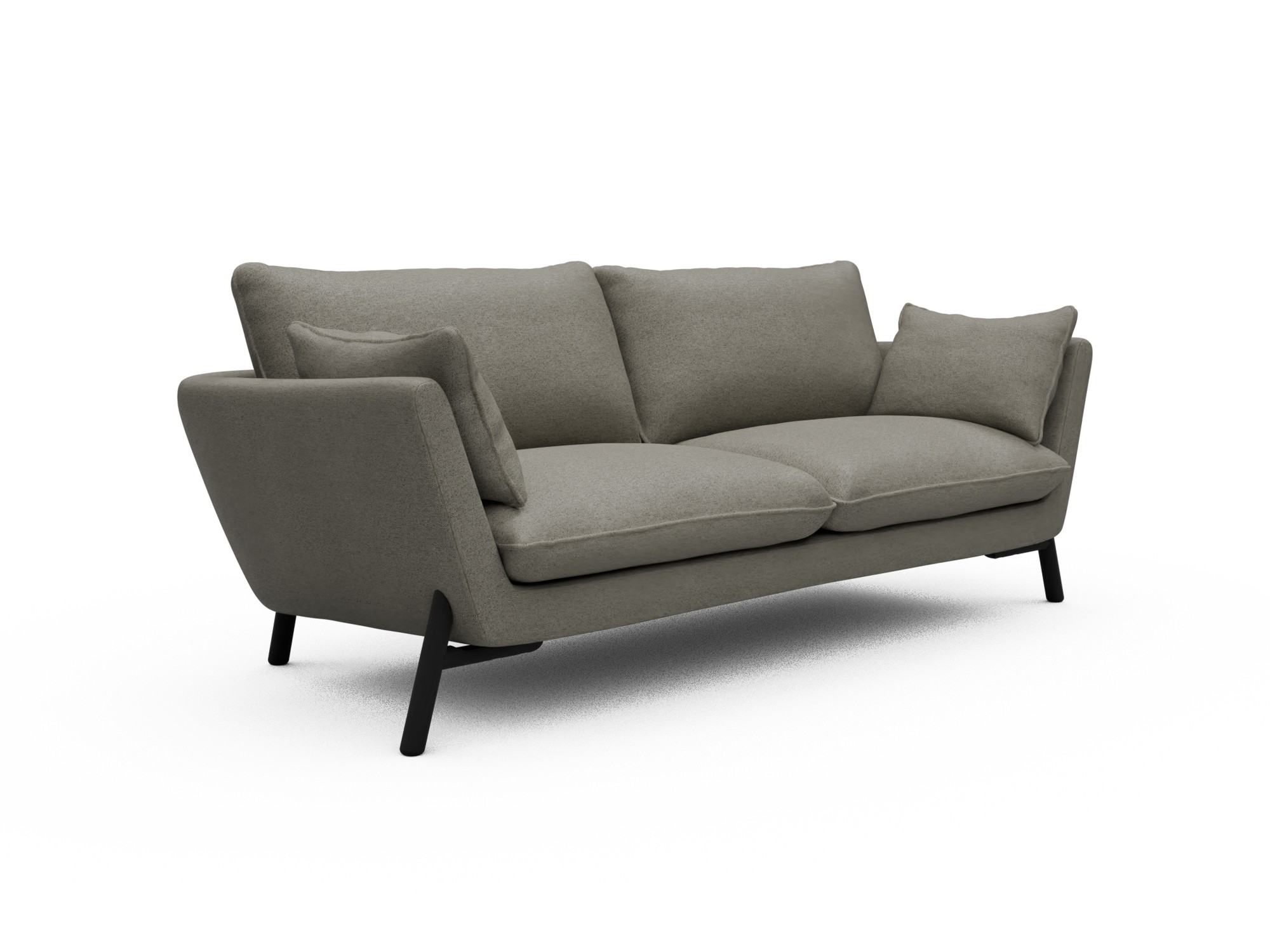 Skandi Home Sofa Emil 3-Sitzer Beinfarbe Eiche Schwarz Denari-Warm-Grey moebelfaktor