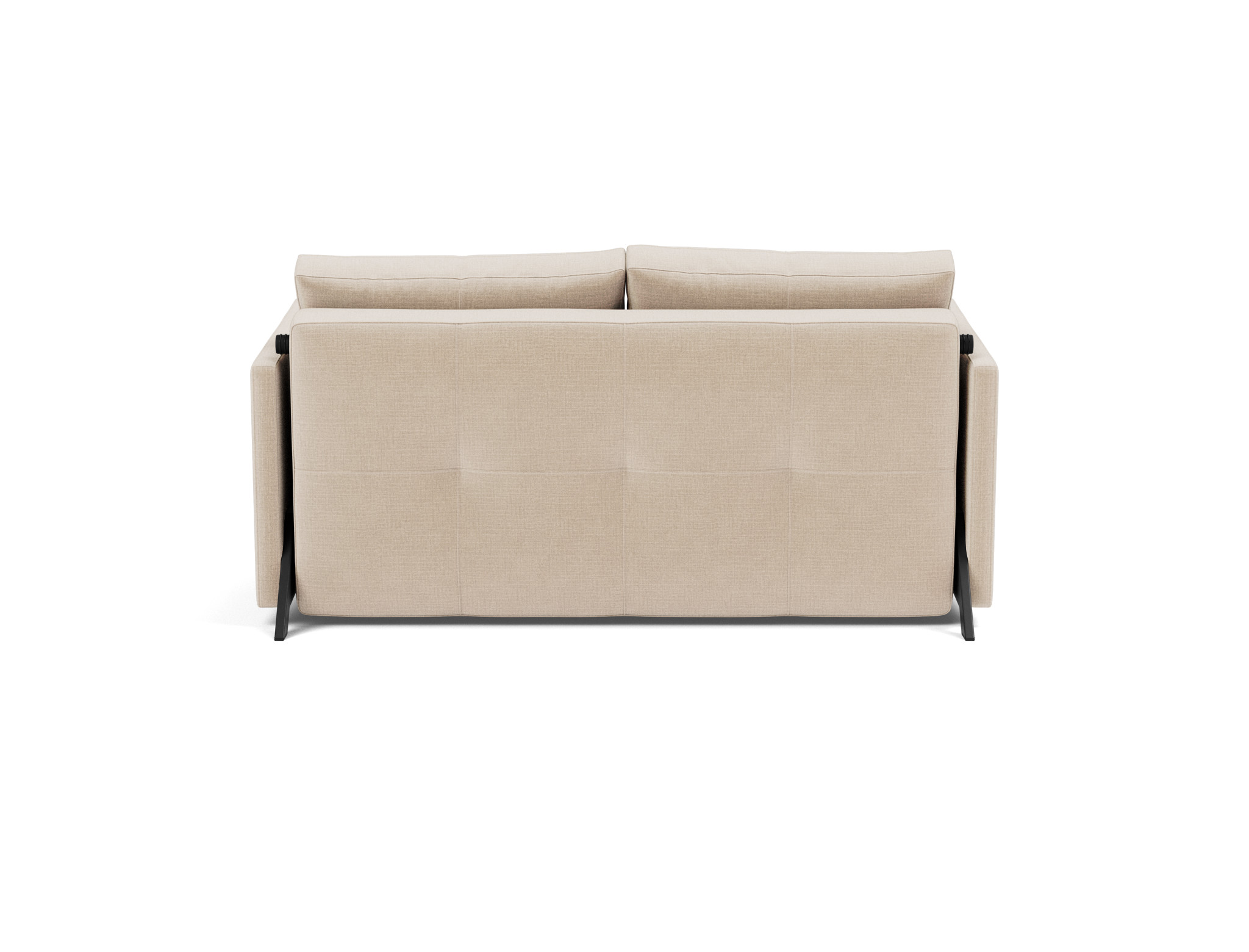 Schlafsofa Cubed mit Armlehnen 140 Chenille Esina 410-Almond-Beige