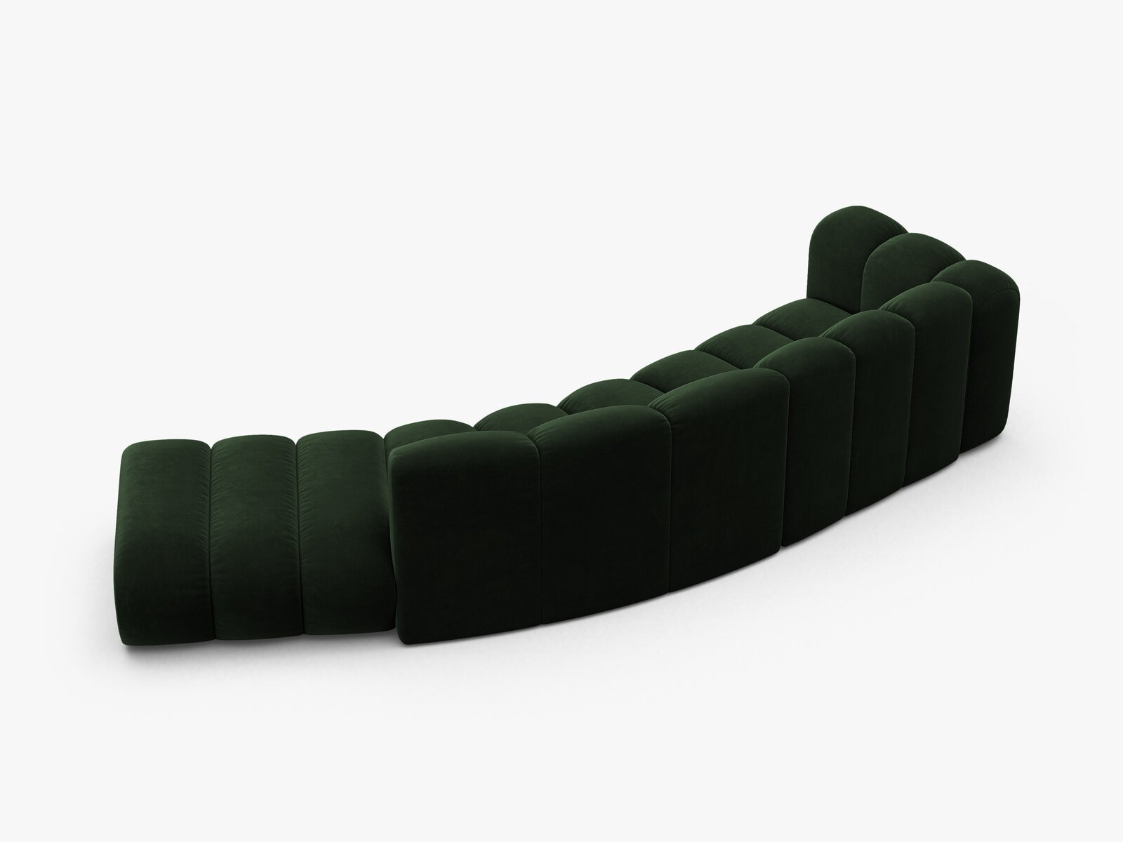 Micadoni Modulares Sofa Lupine 5-Sitzer Samt Venus Flaschengrün Rechts